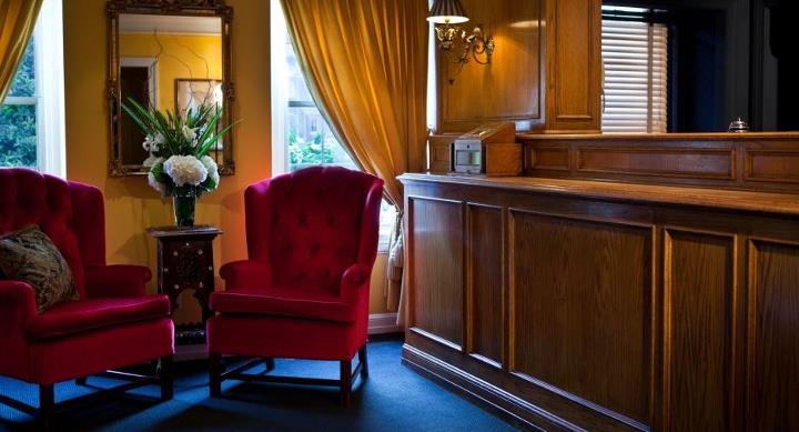 a red chair in a room