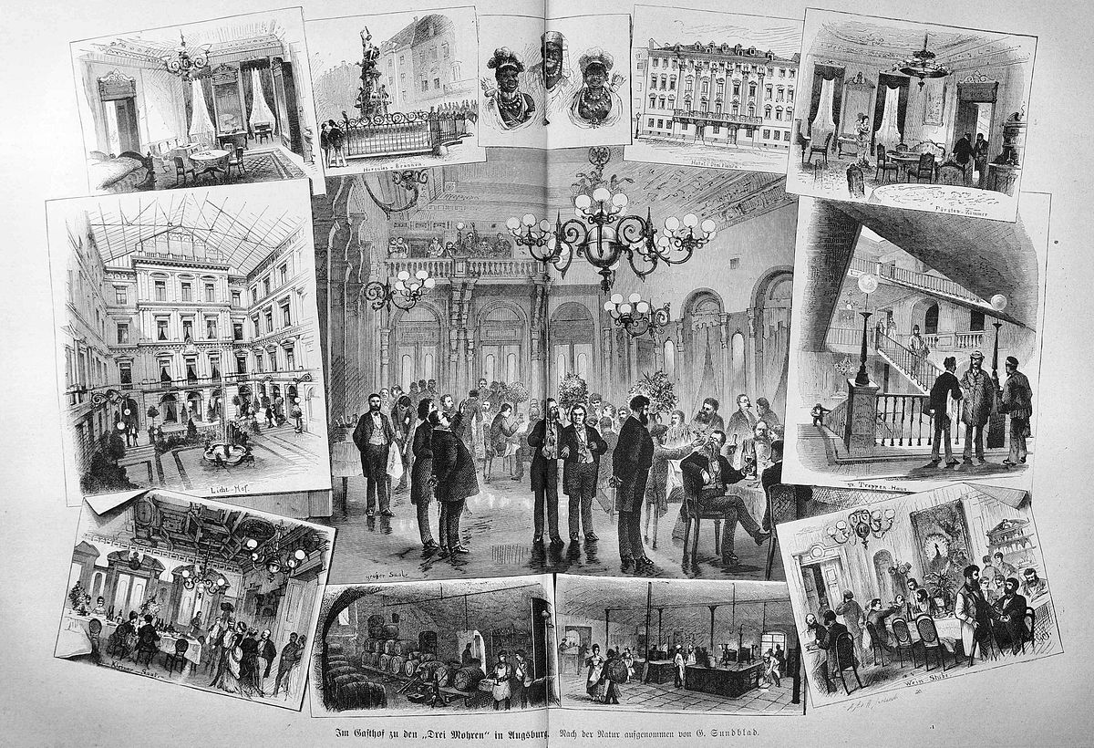 a collage of pictures of people in a room