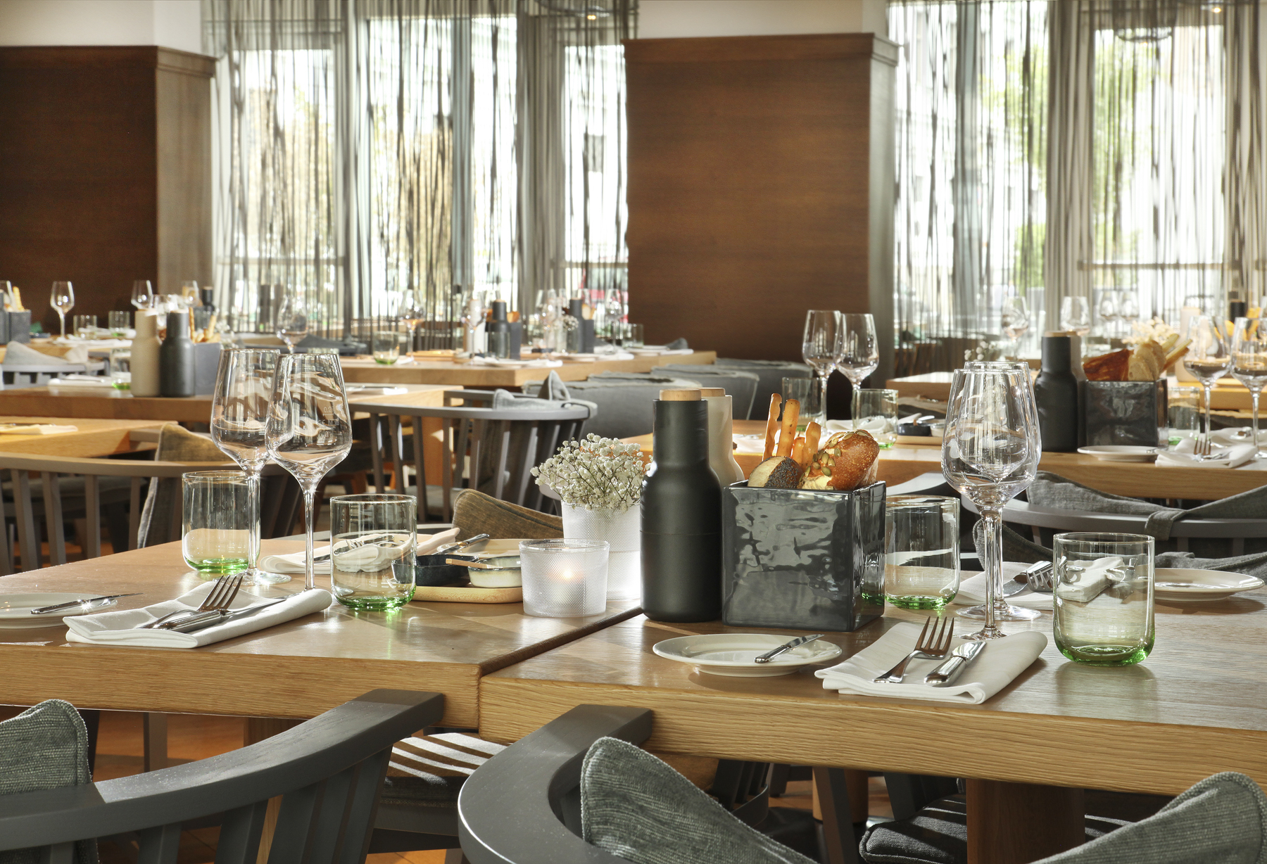 a table set for a restaurant