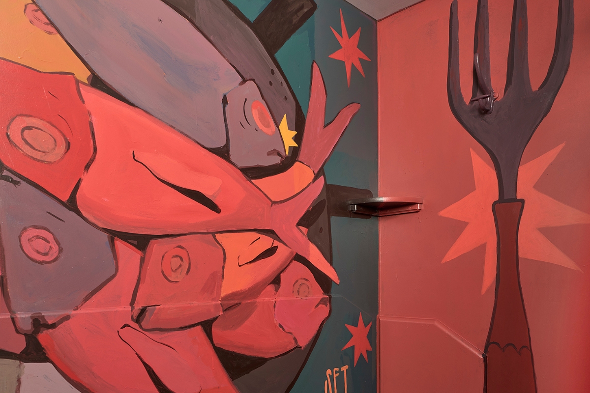 a mural on a wall