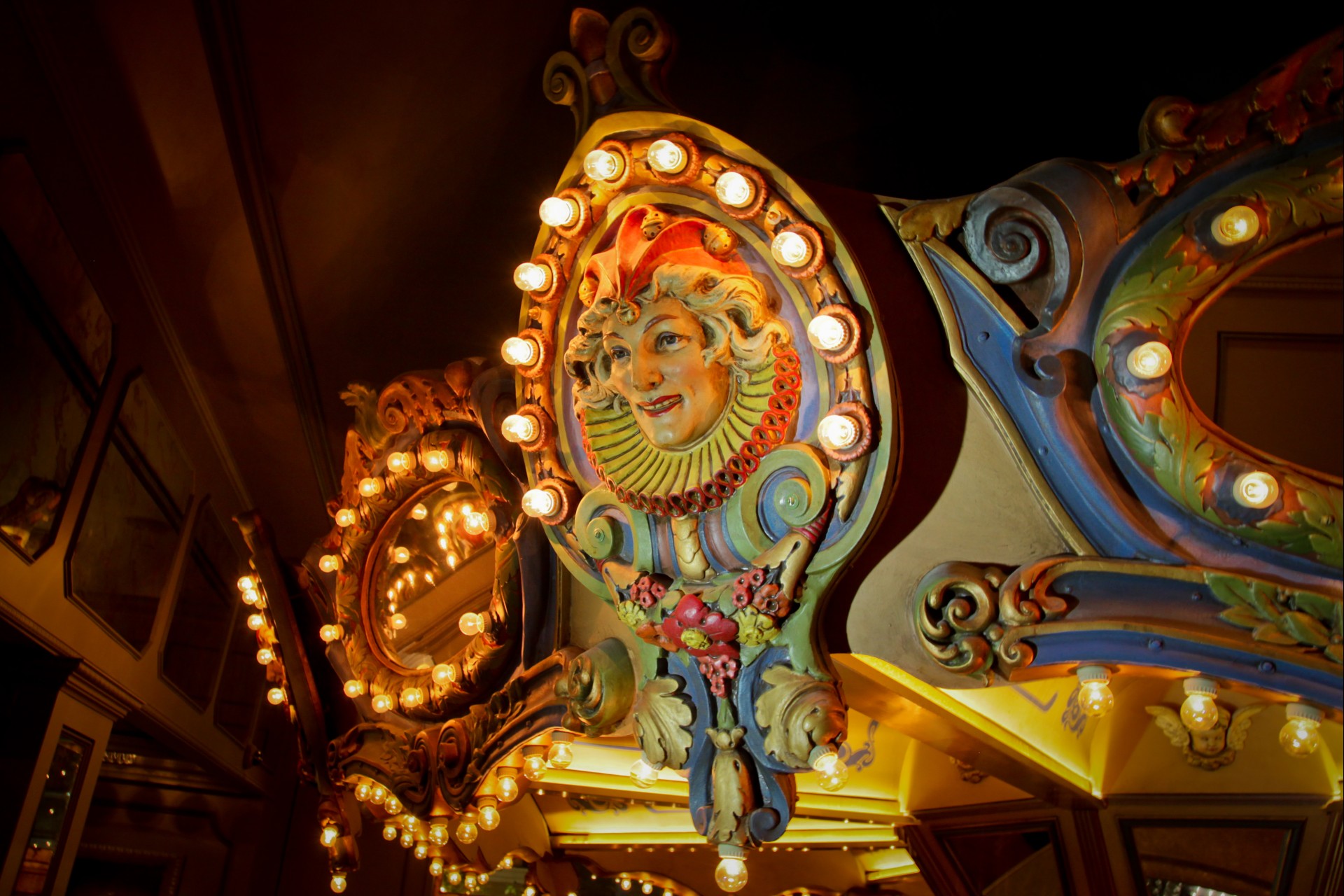 a close up of a carnival