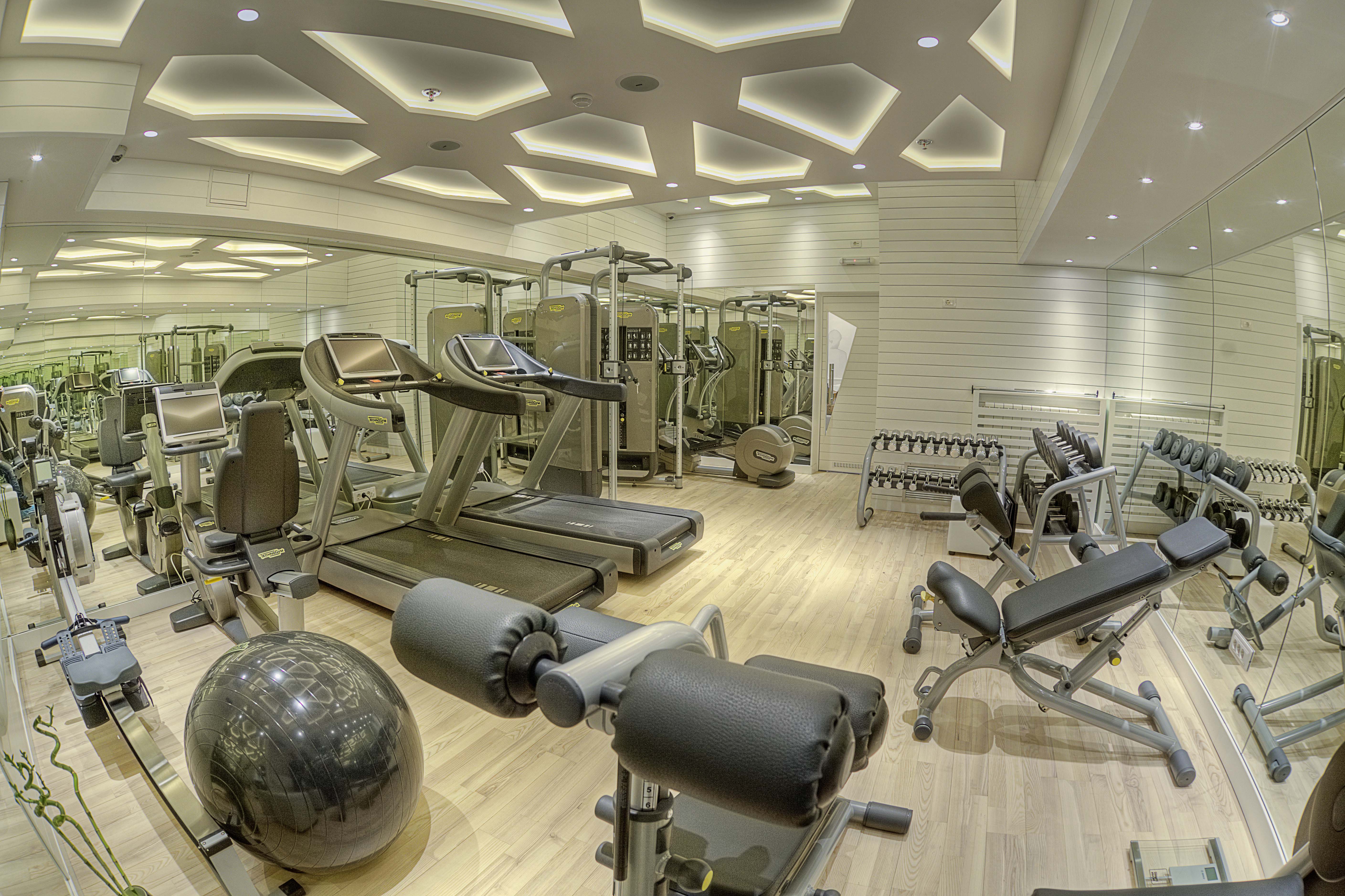 a room with exercise equipment