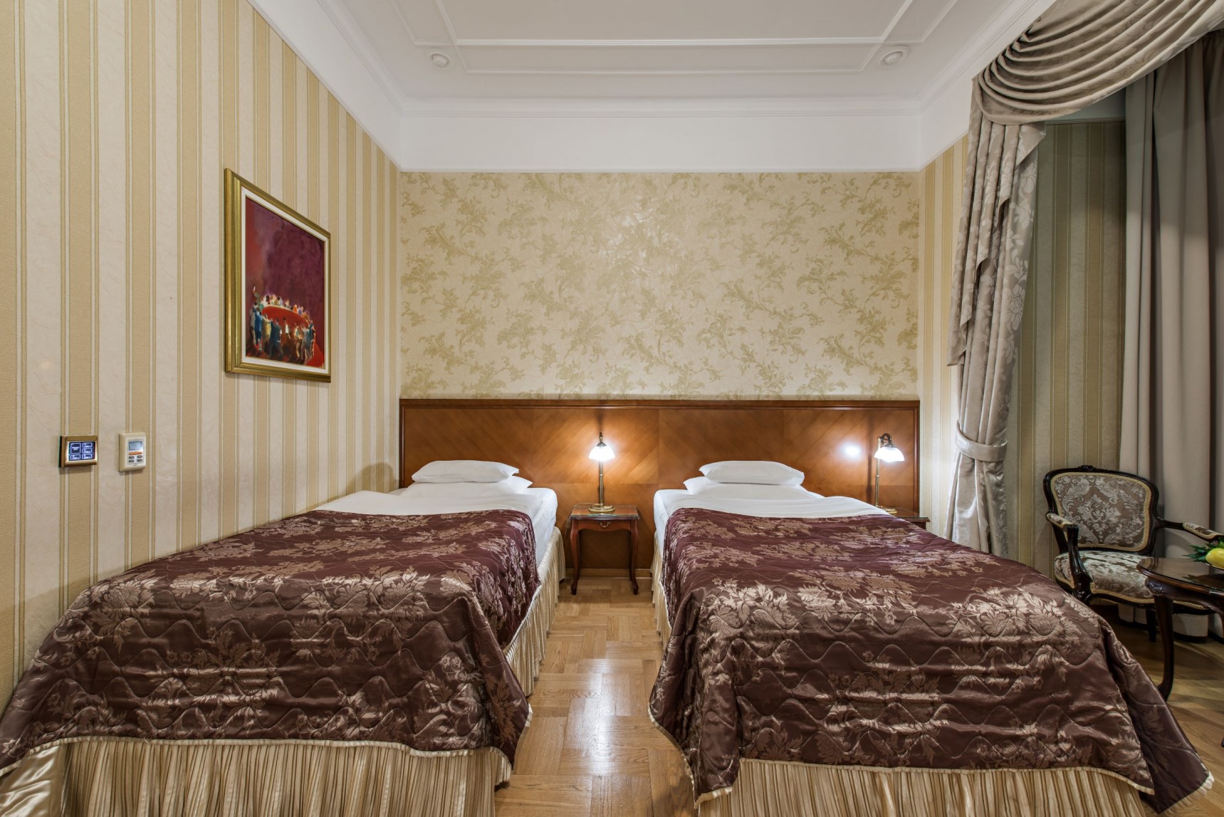 a room with two beds