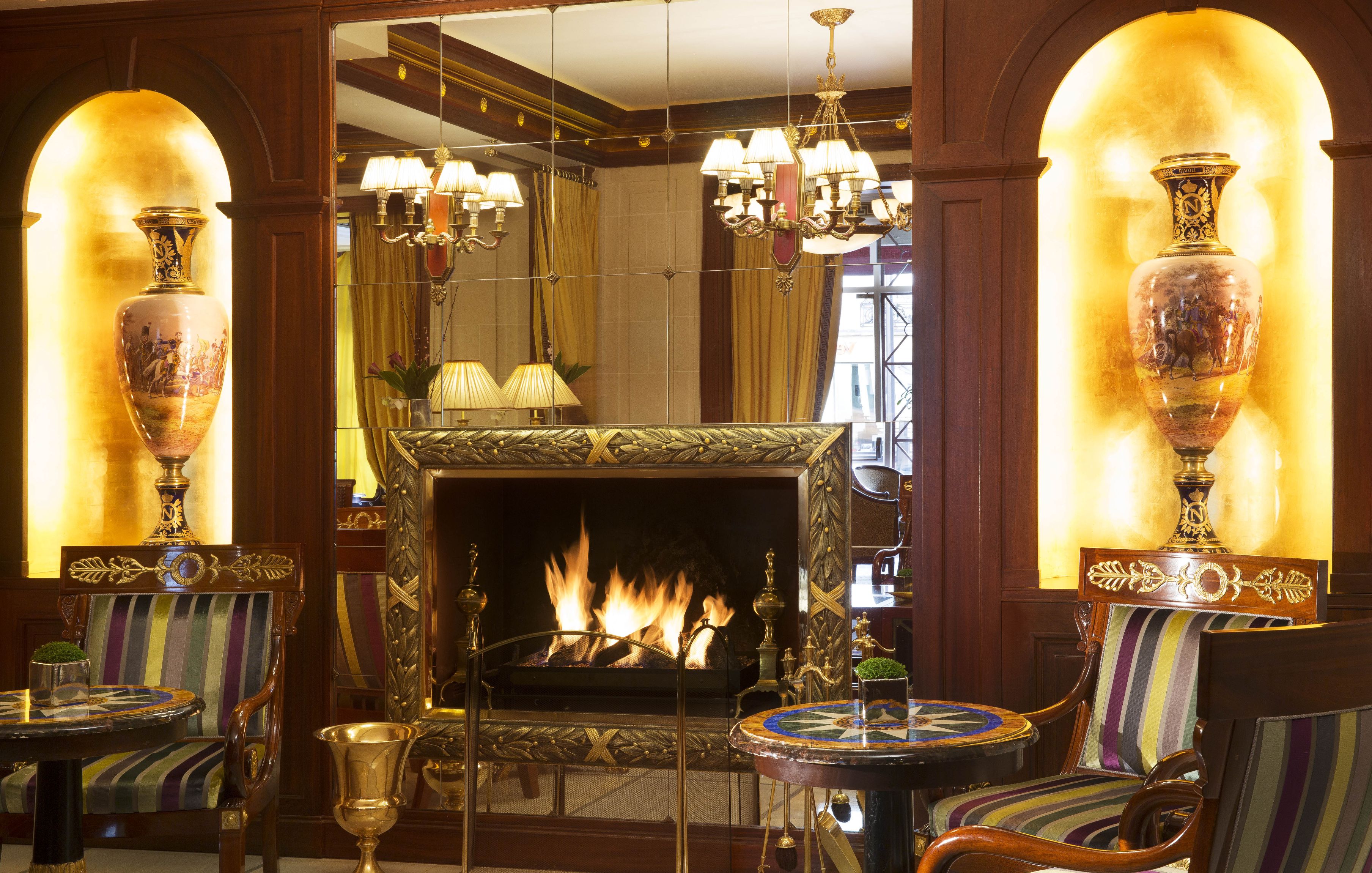 a fireplace in a room