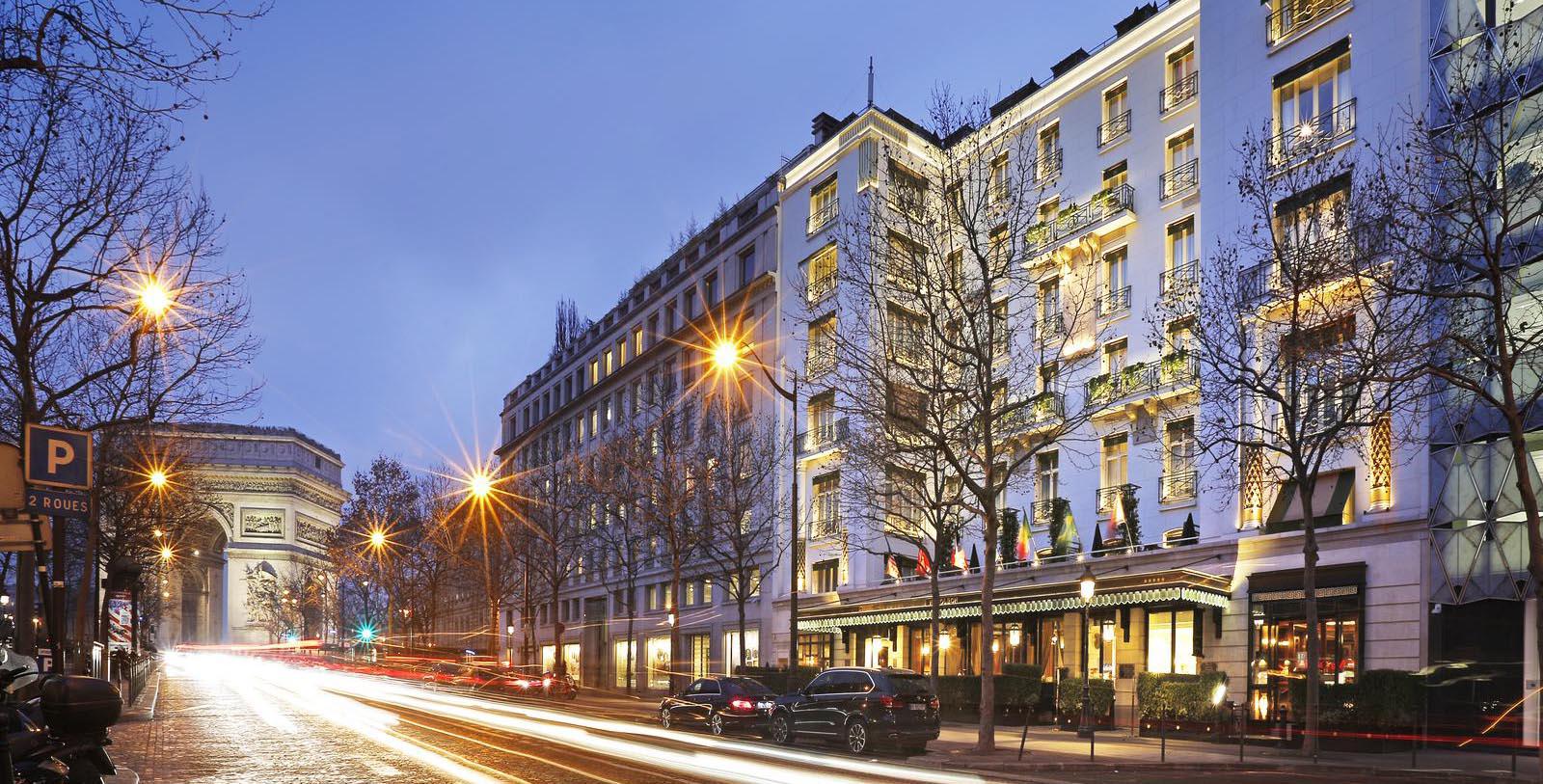 a building with lights on the side