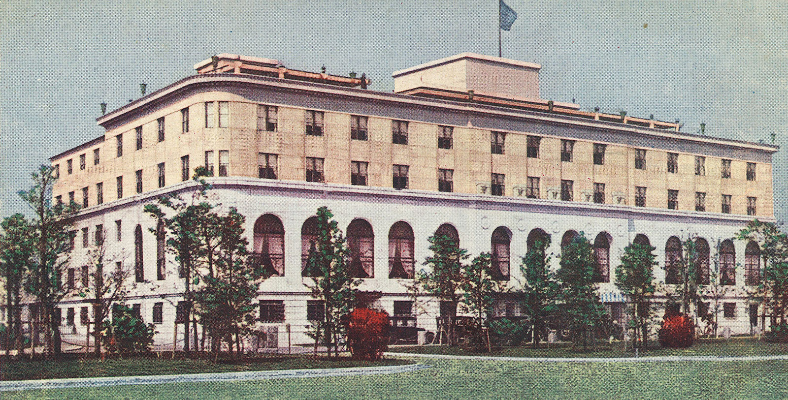 Pico House with trees in front of it