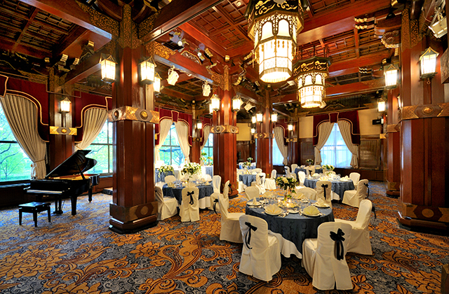 a room with tables and chairs