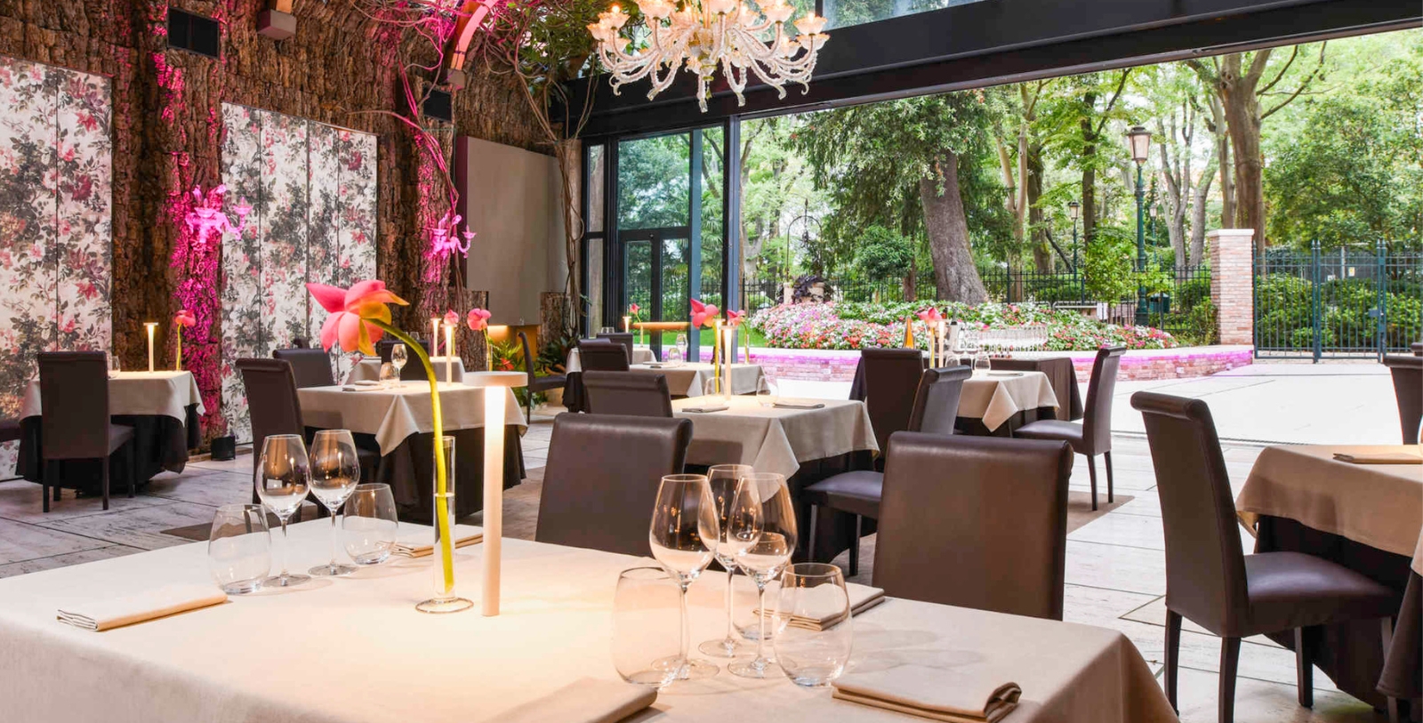 a restaurant with tables and chairs