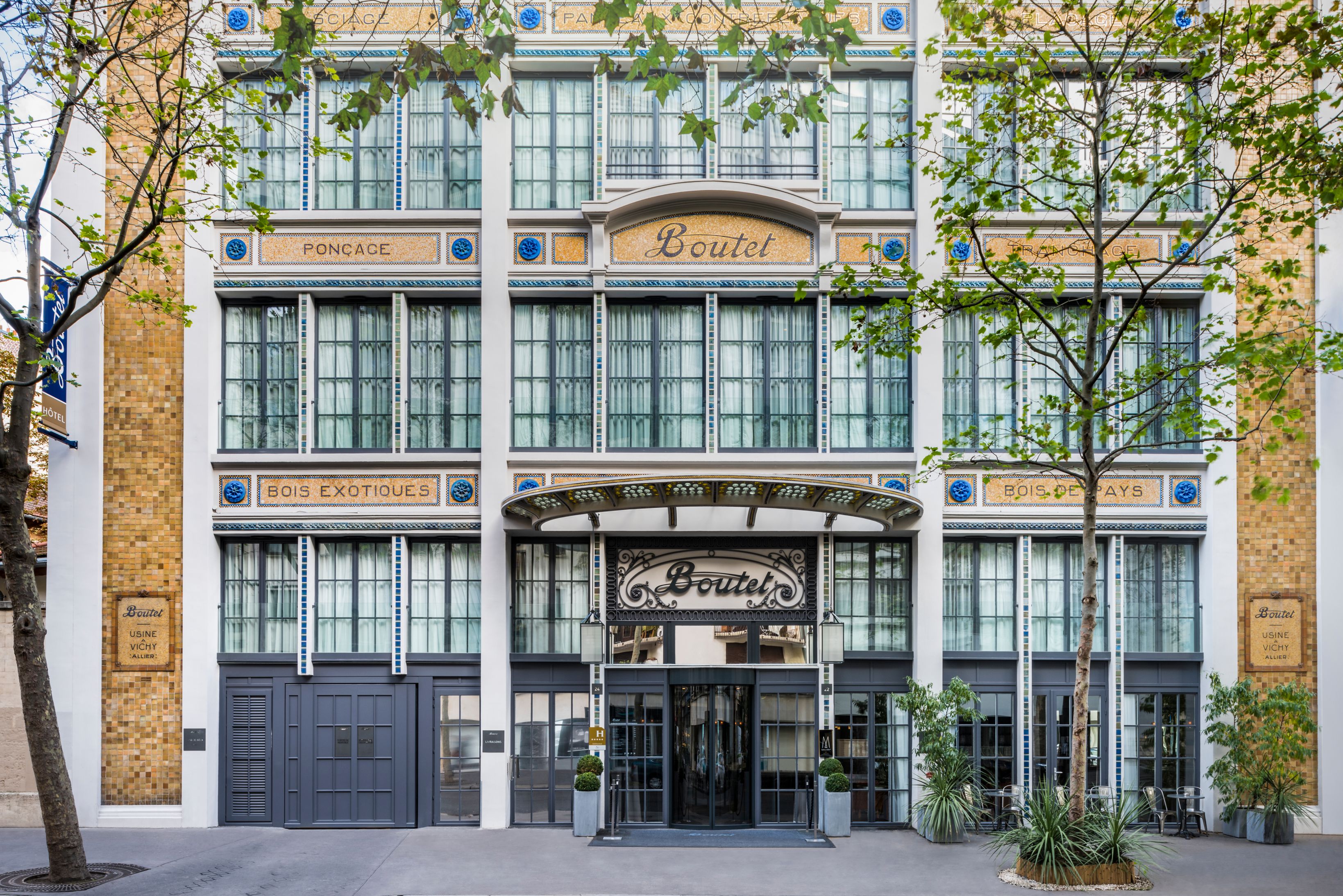 a building with many windows