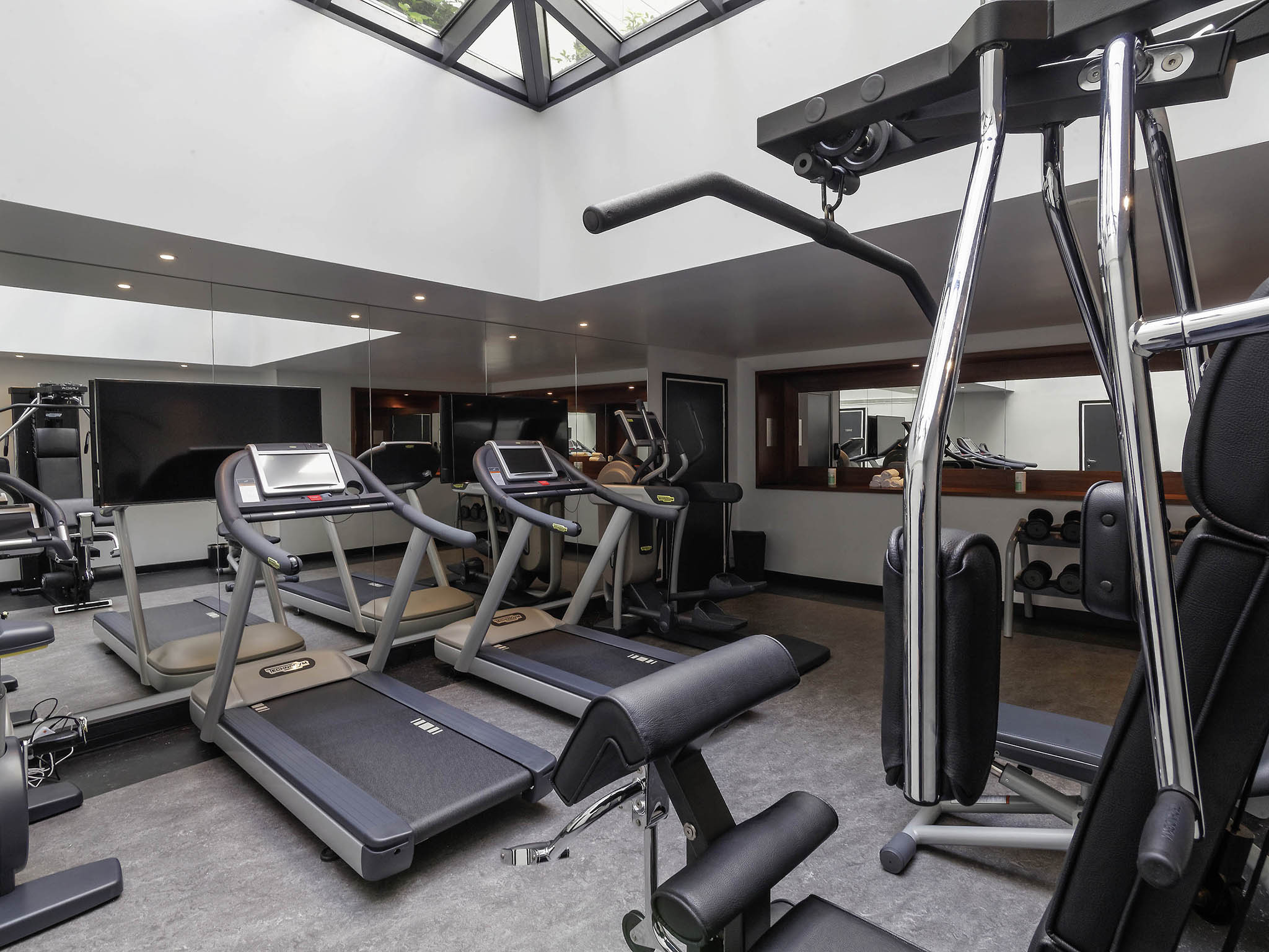 a room with exercise equipment