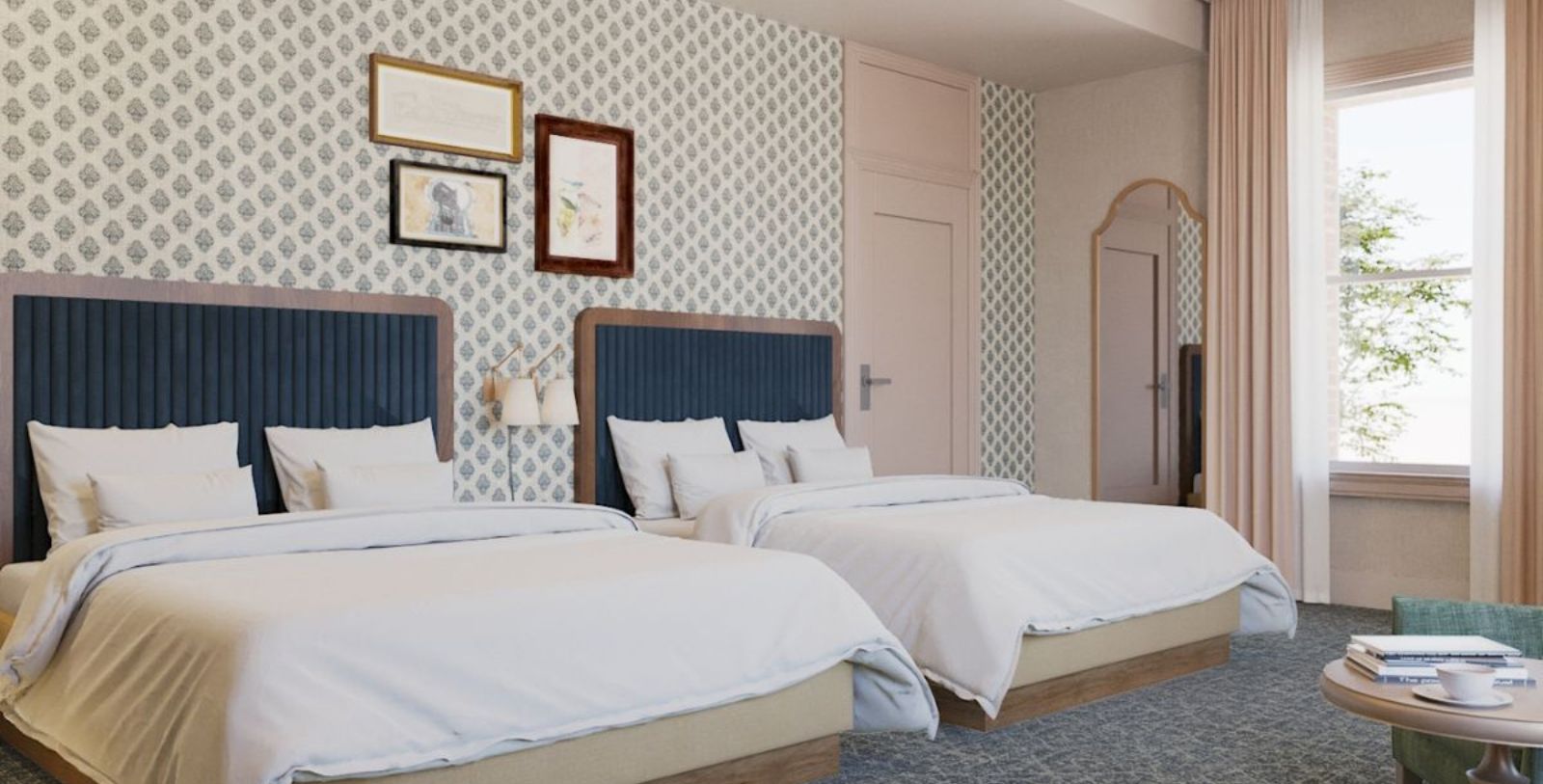 a room with two beds
