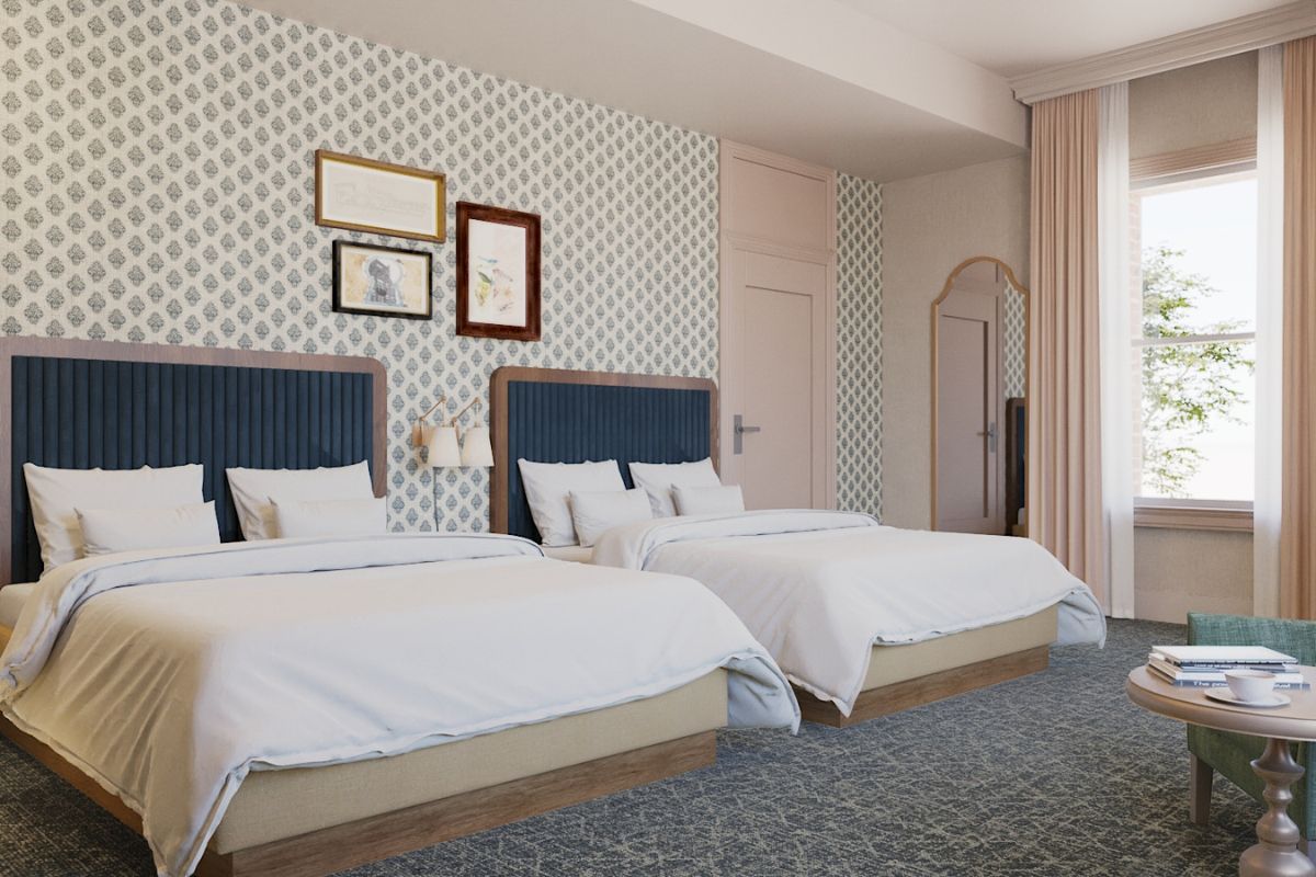 a room with two beds
