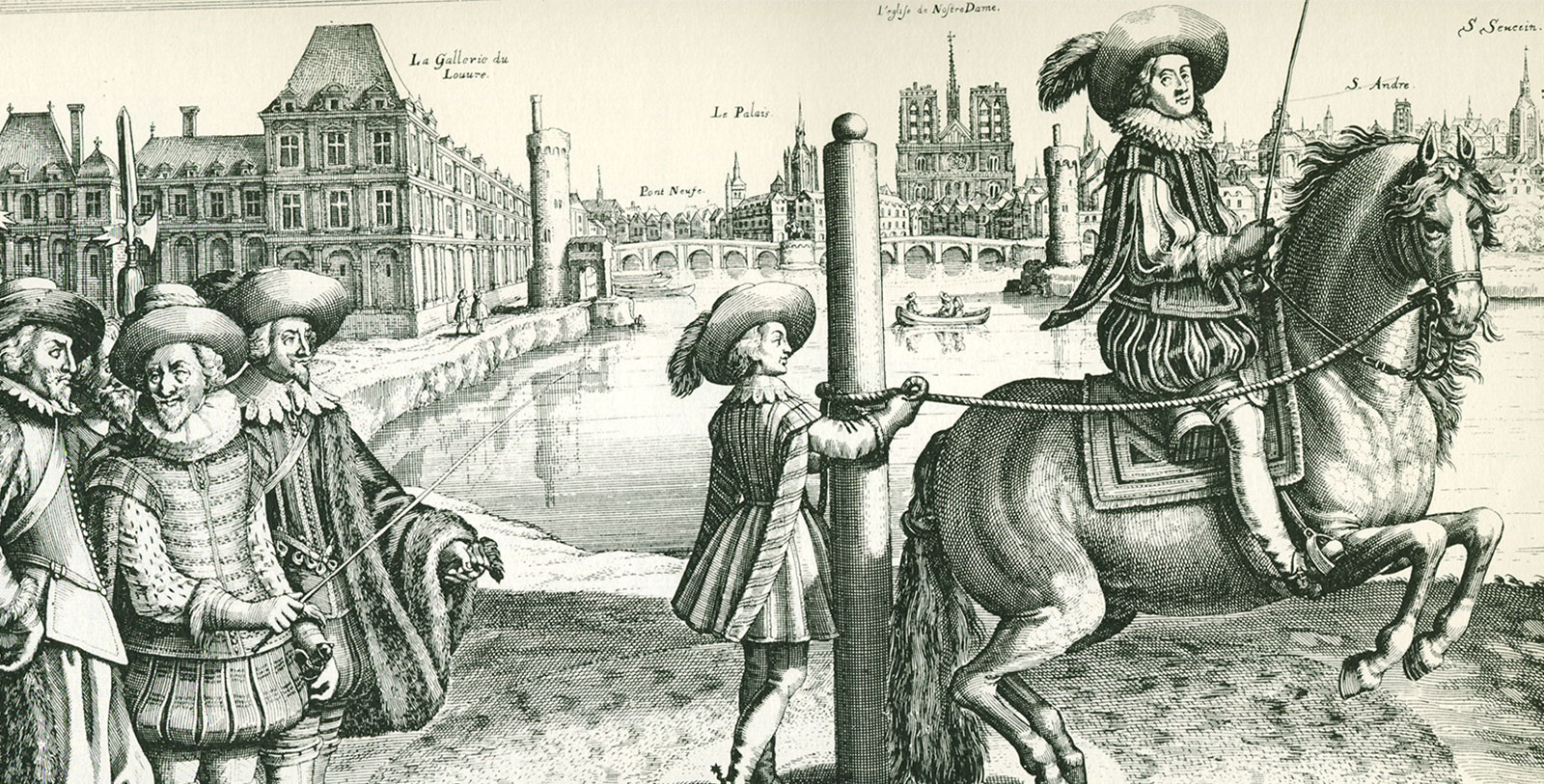 a drawing of a man on a horse