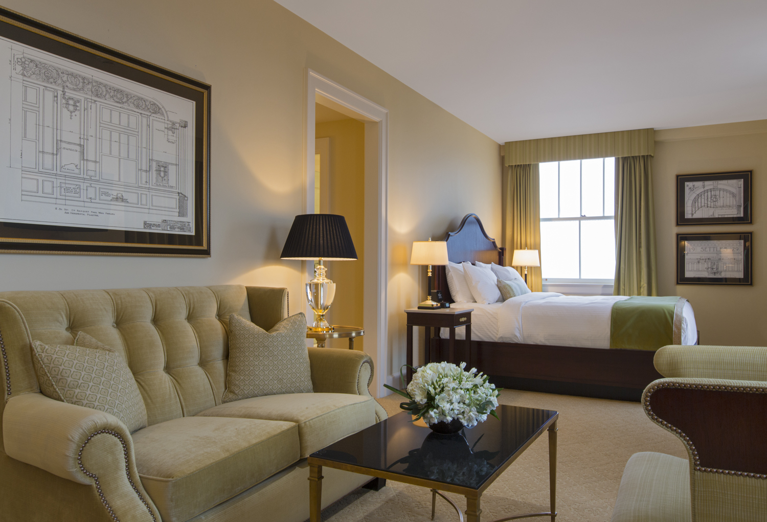 a room with a bed and a couch