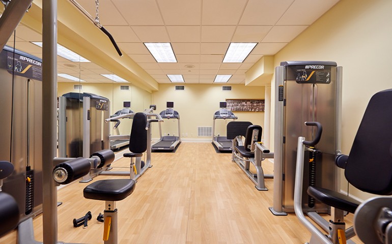 a room with exercise equipment