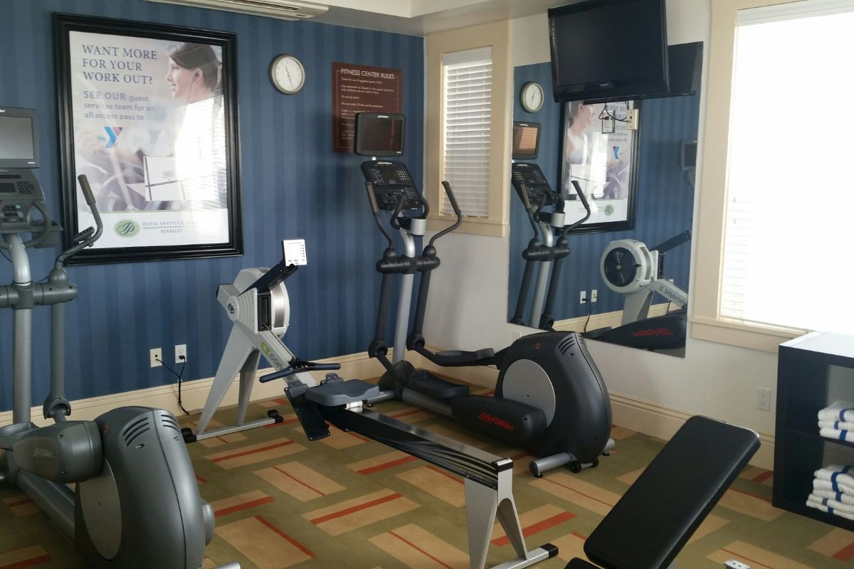 a room with exercise equipment