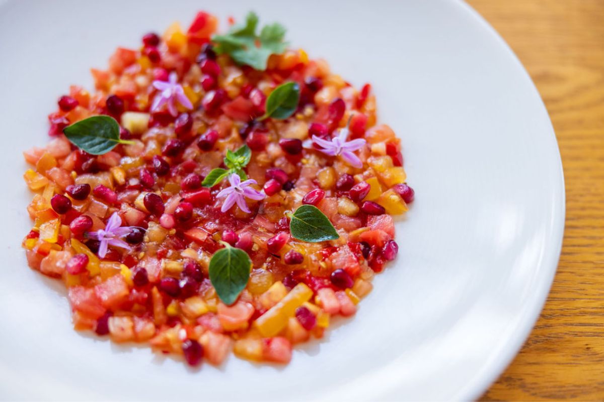 a plate of food on a table