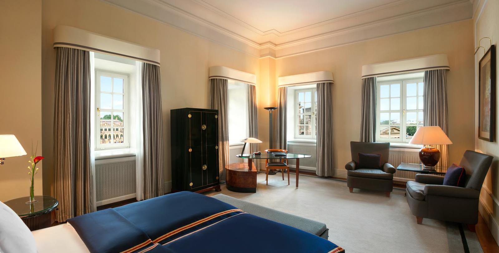 a room with a bed and a table
