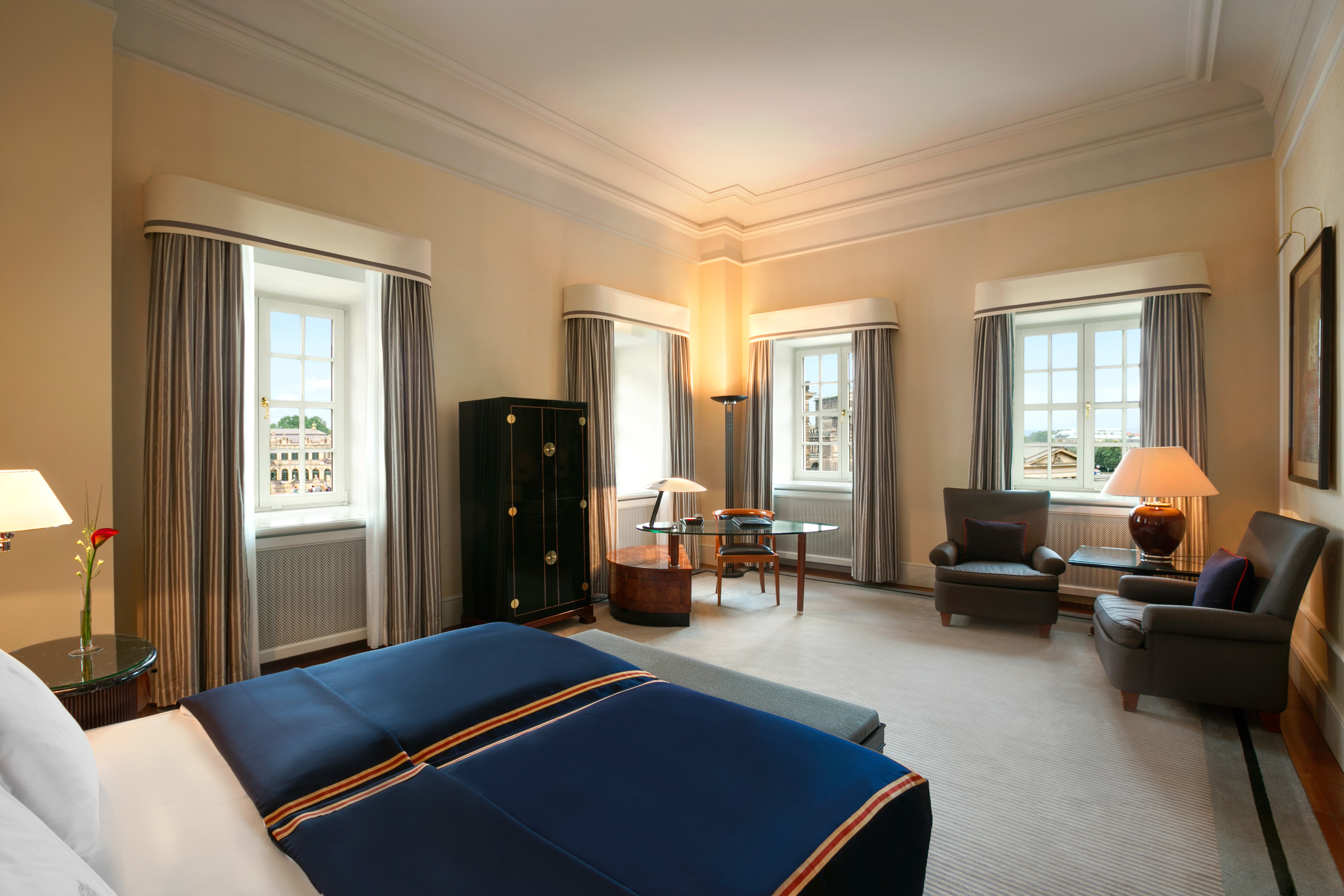 a room with a bed and a couch