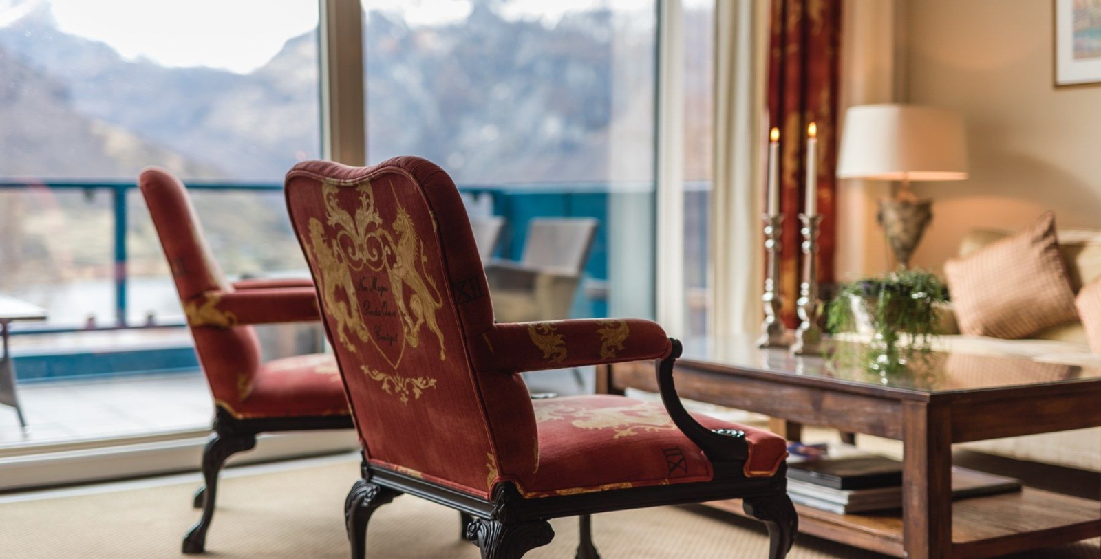 a red chair in a room