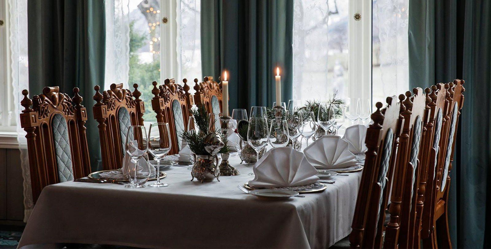 a table set for a dinner party