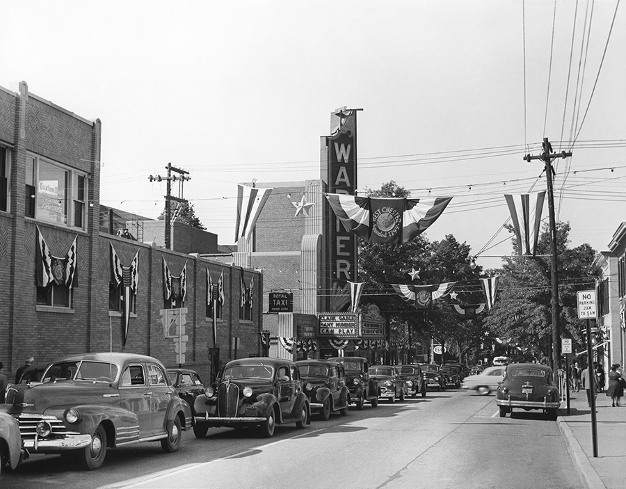 historical image of exterior street view circa 1949 hotel warner west chester pennsylvania_high