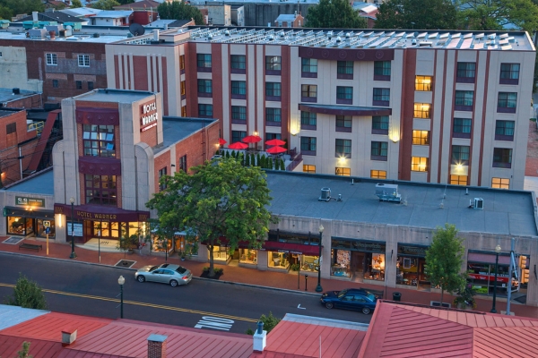 a high angle view of a building