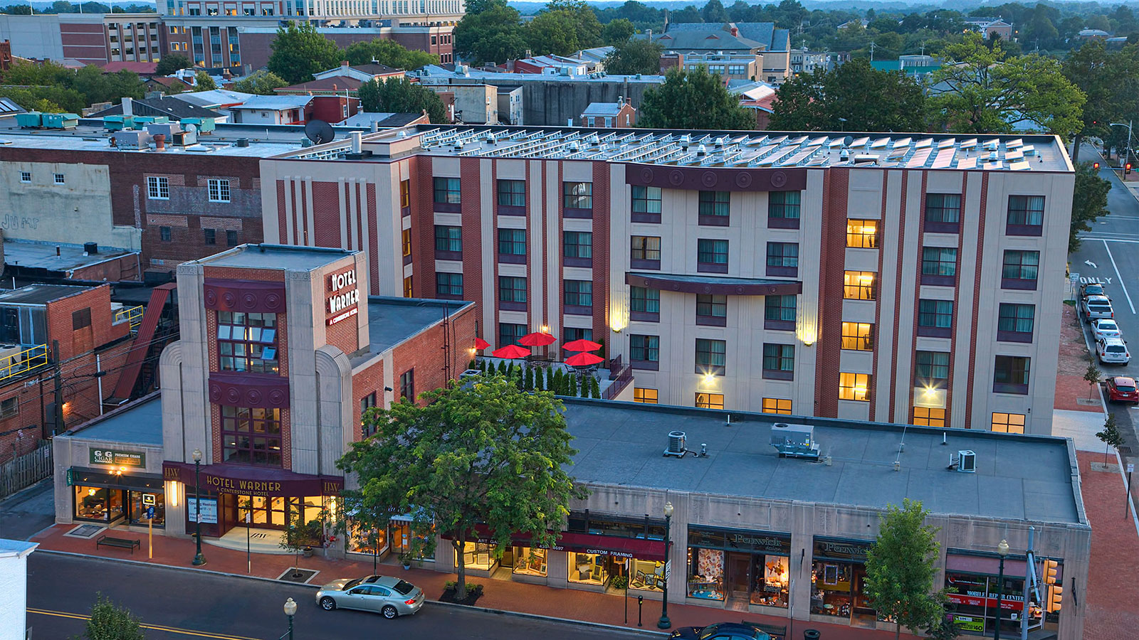 image of exterior aerial view hotel warner west chester pennsylvania