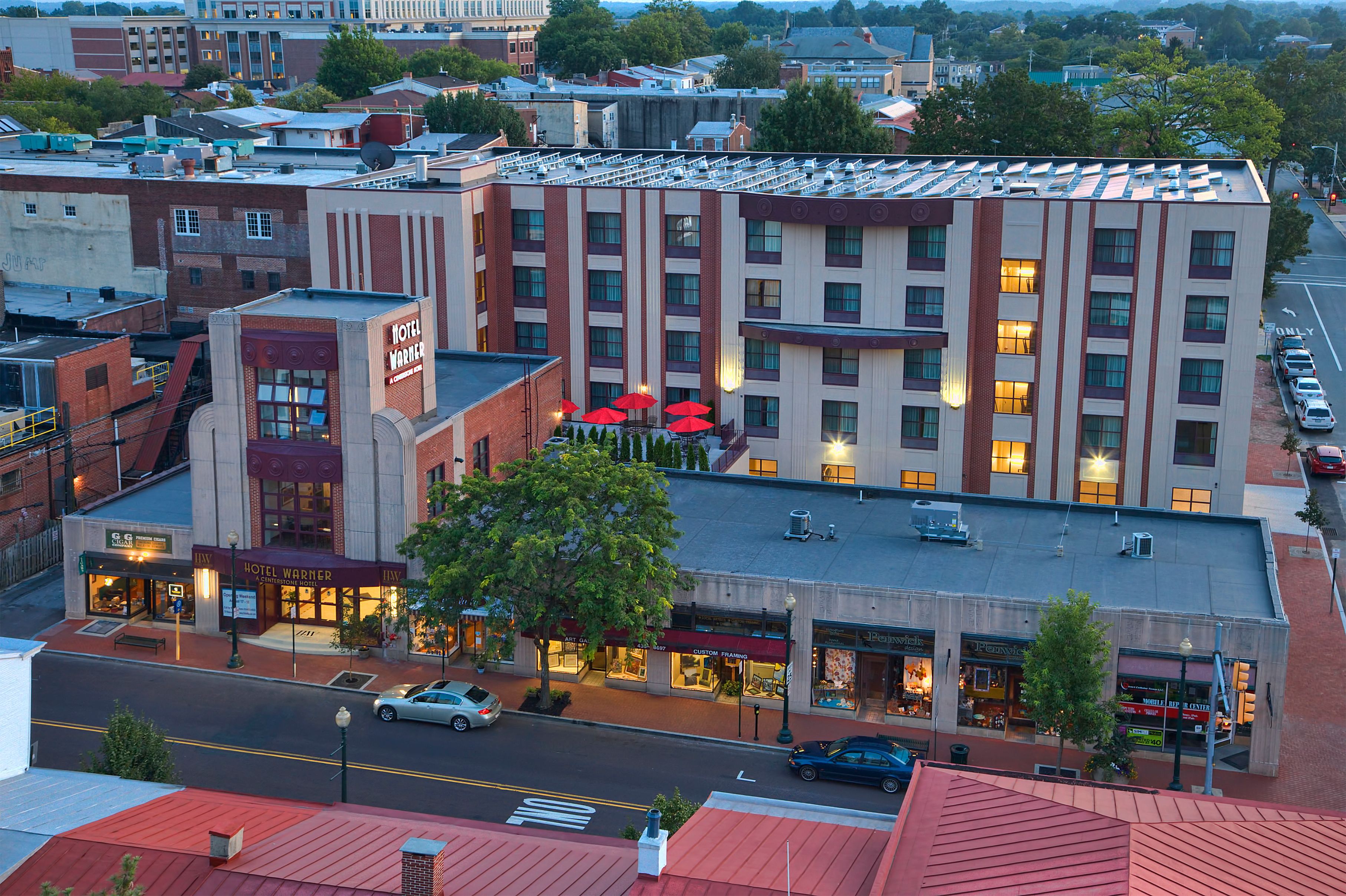 image of exterior aerial view hotel warner west chester pennsylvania_high