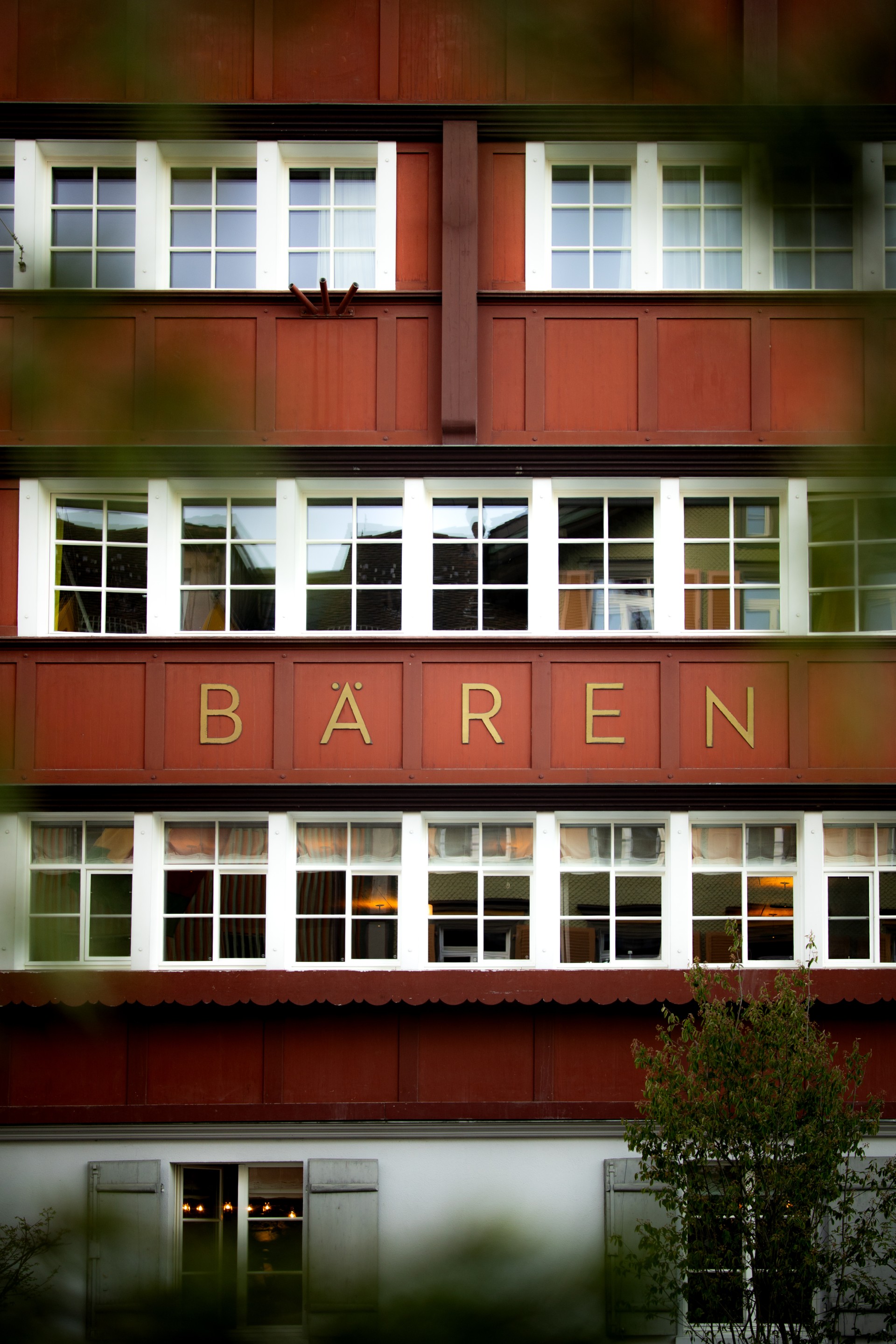 a building with many windows