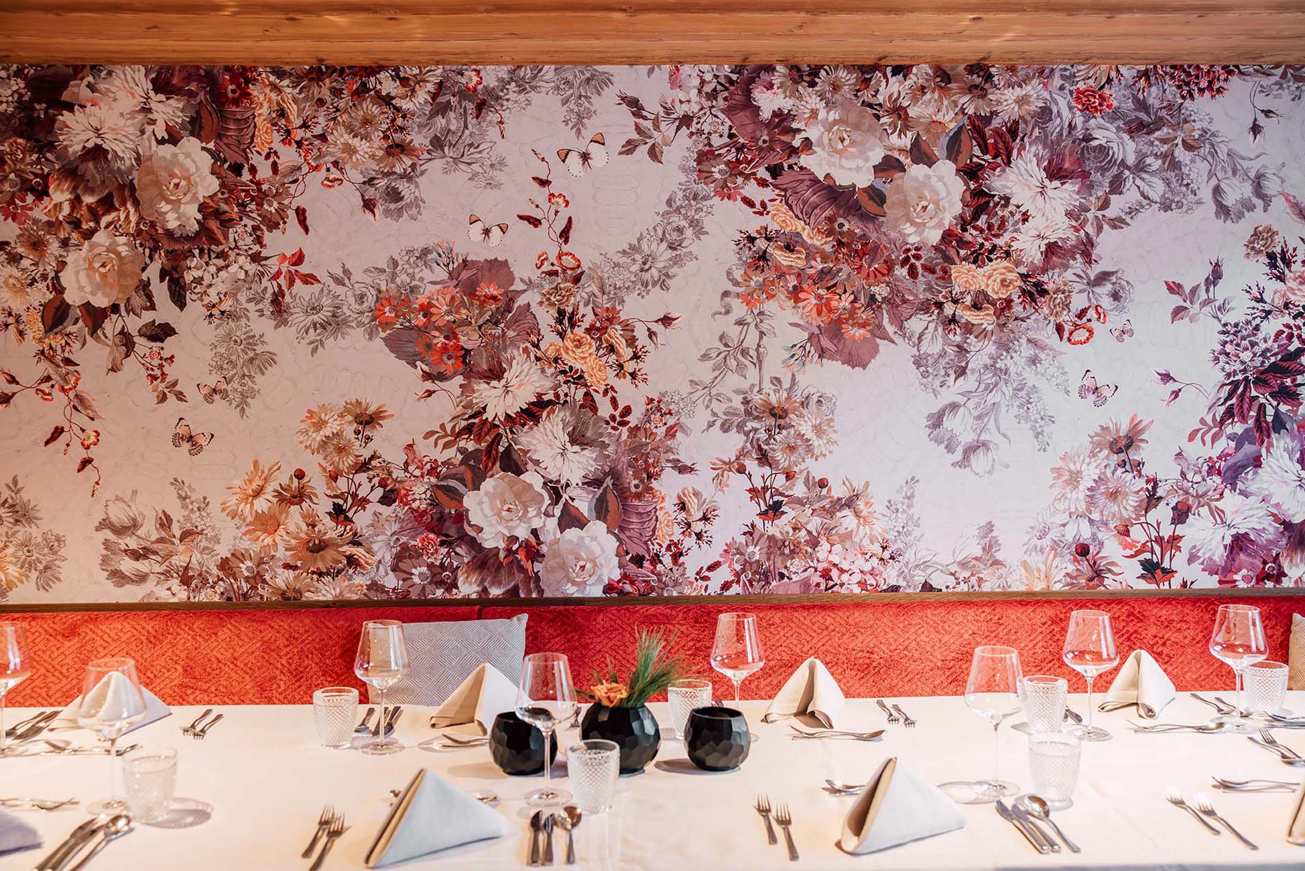 a table set for a dinner