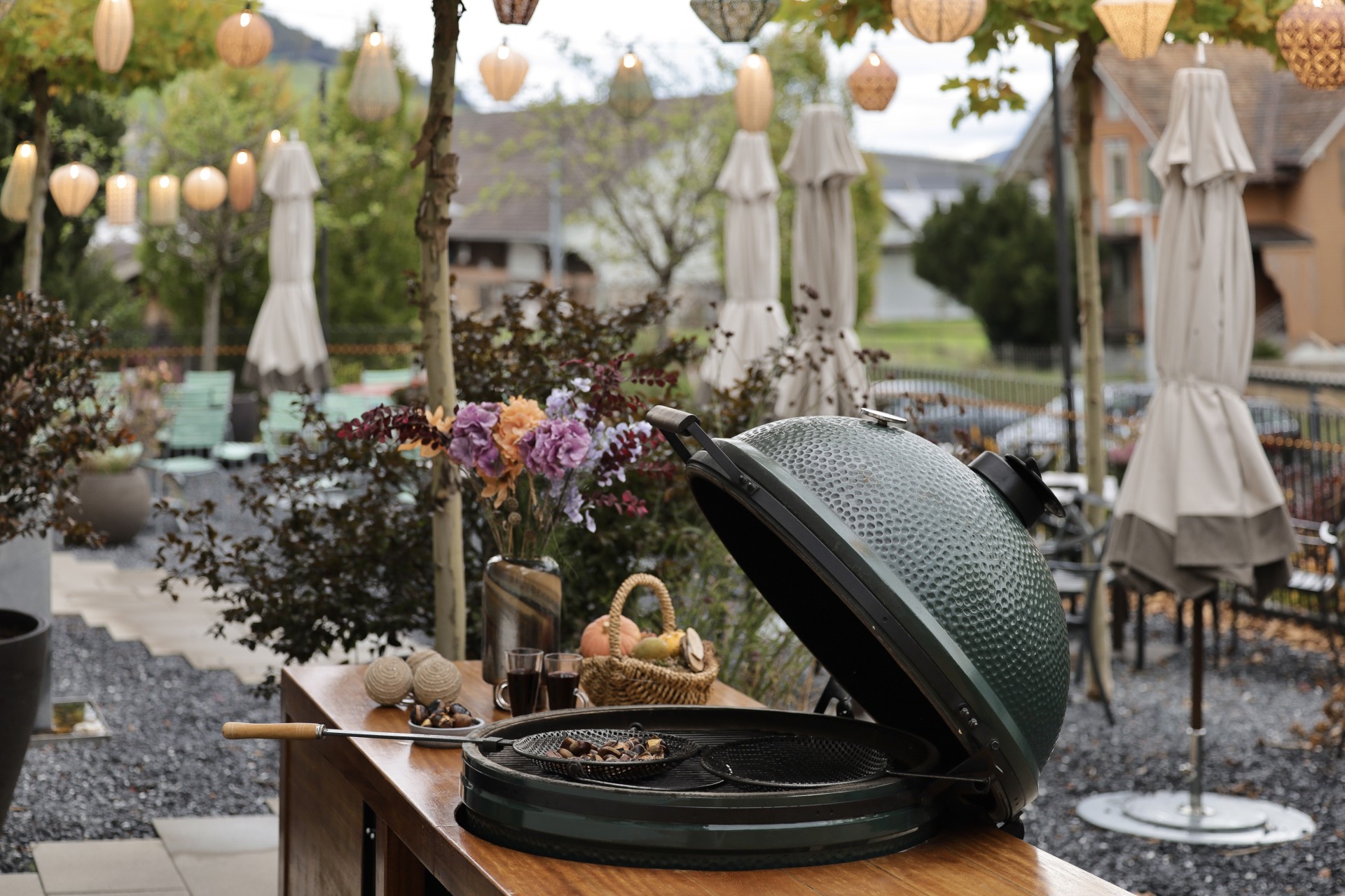 a grill on a table
