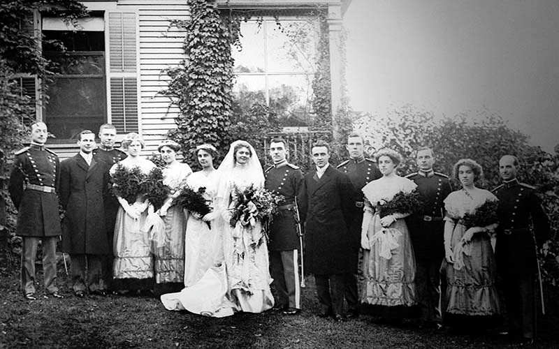 a group of people standing together