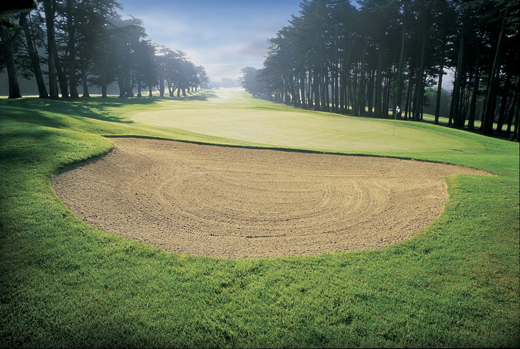 a sand trap on a golf course