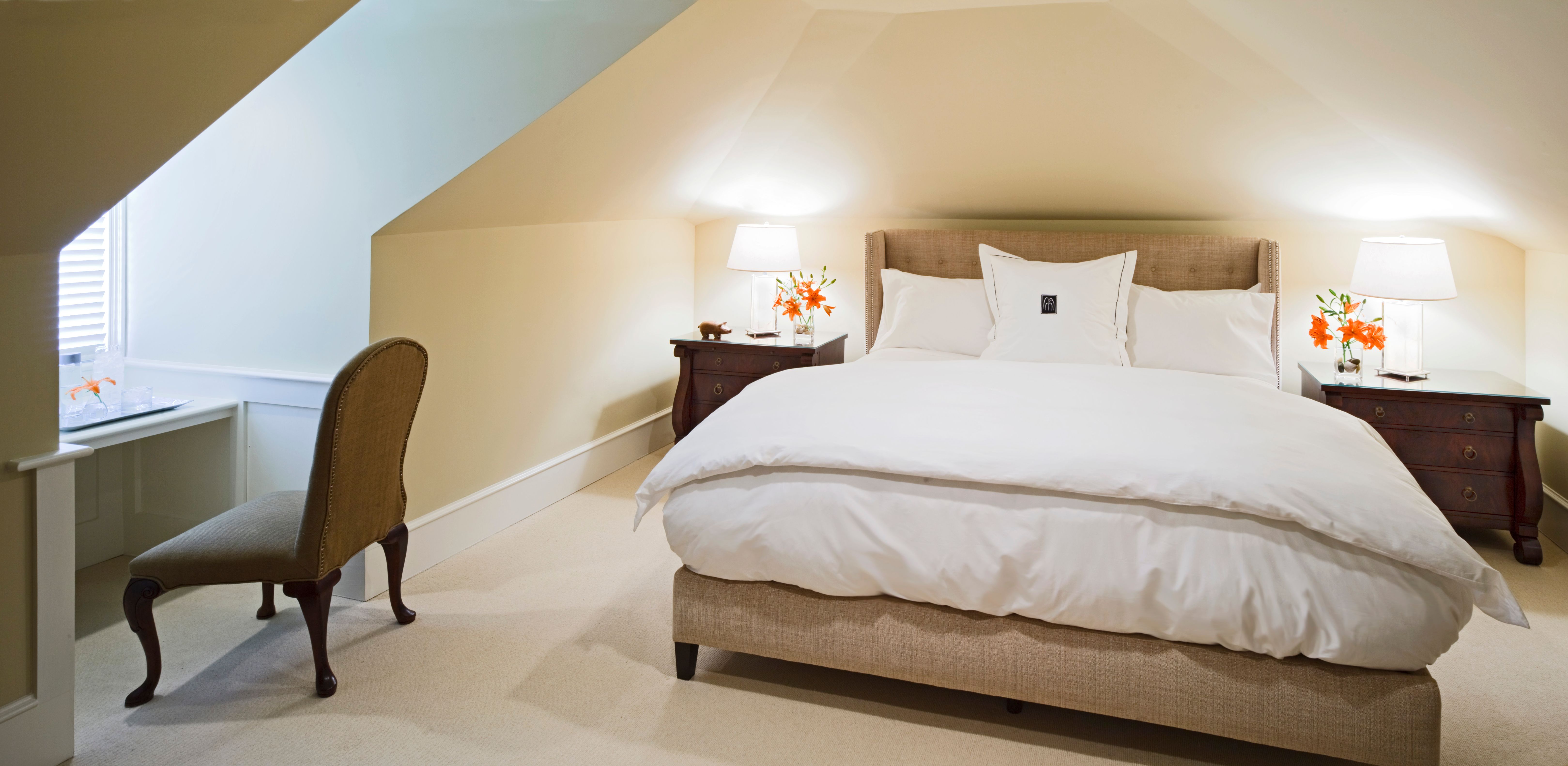 a bed in a room