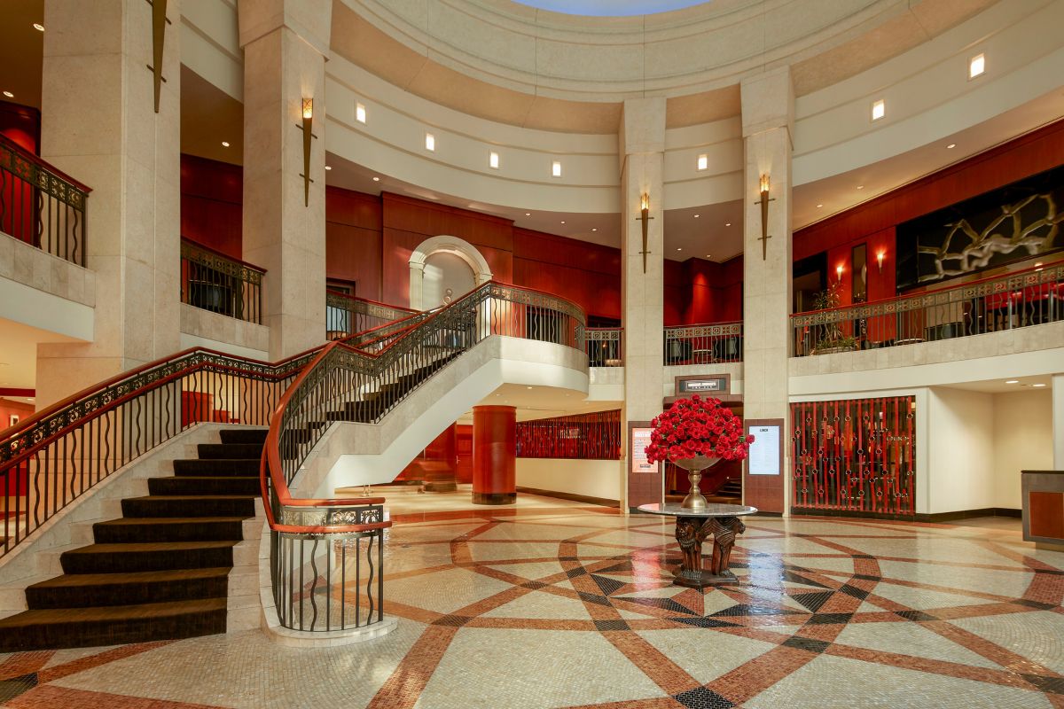 a staircase inside a building