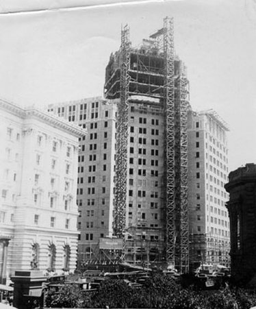 historical image of construction circa 1926 intercontinental mark hopkins hotel san francisco california_high