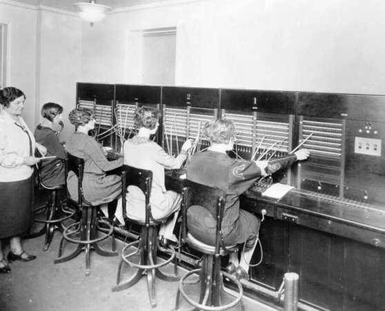 historical image of telephone switchboard operators circa 1926 intercontinental mark hopkins hotel san francisco california_high