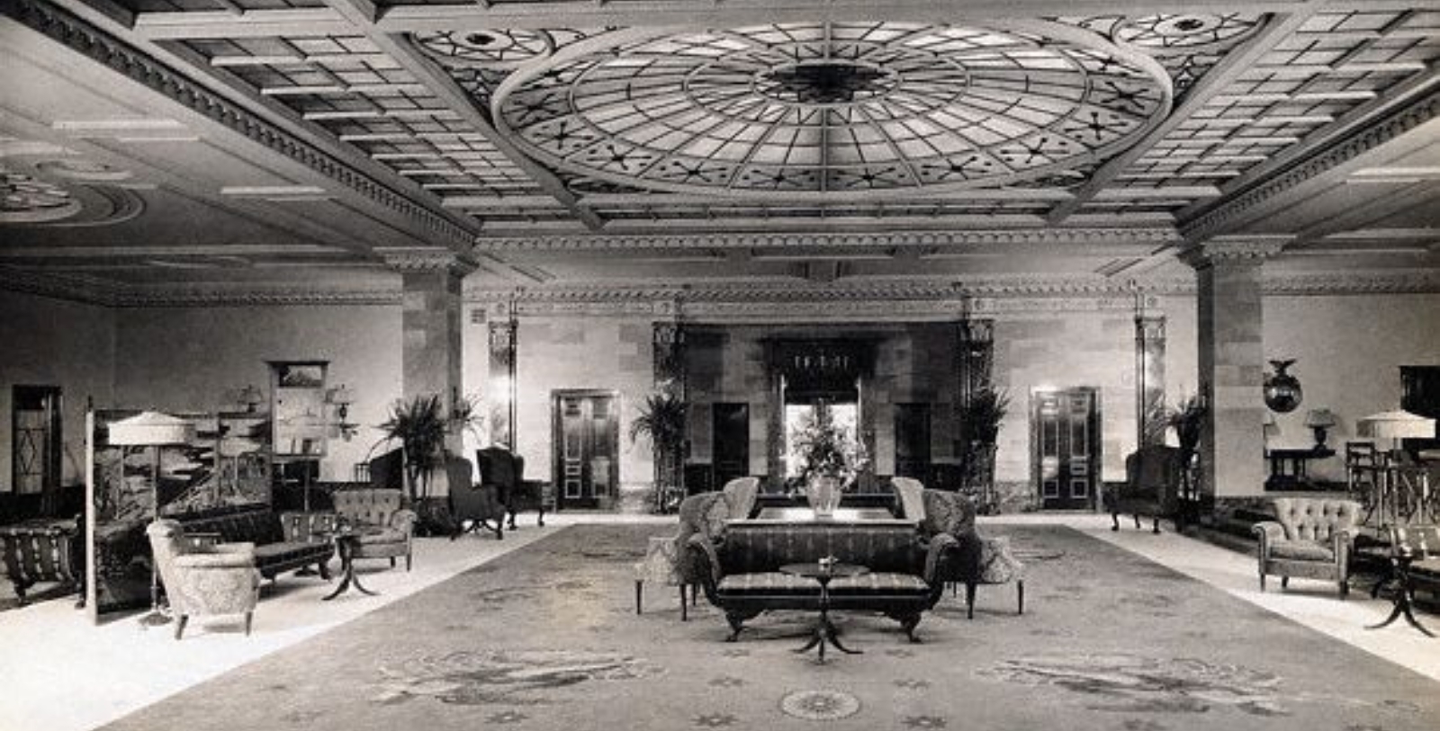 a large room with a large ceiling