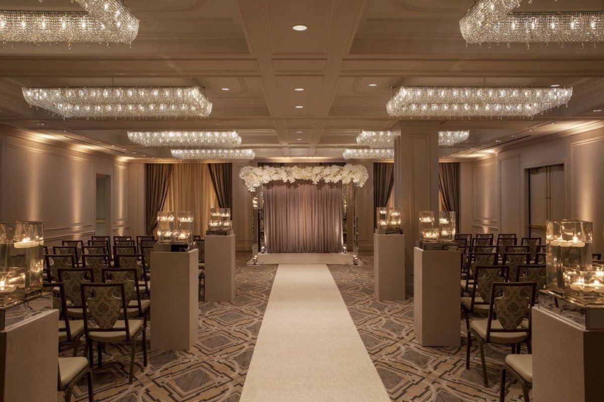 a room with chairs and a white carpet