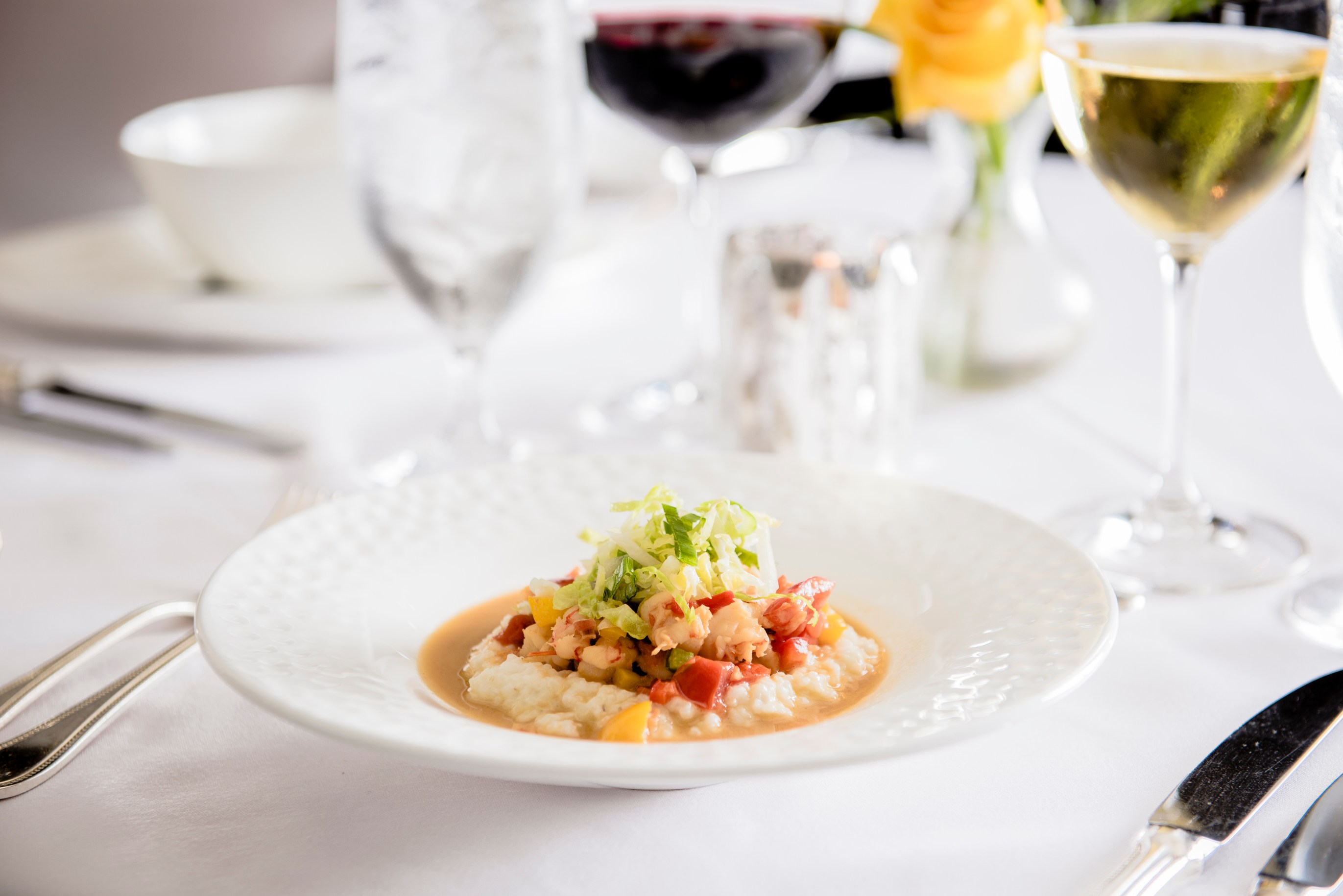 a plate of food on a table