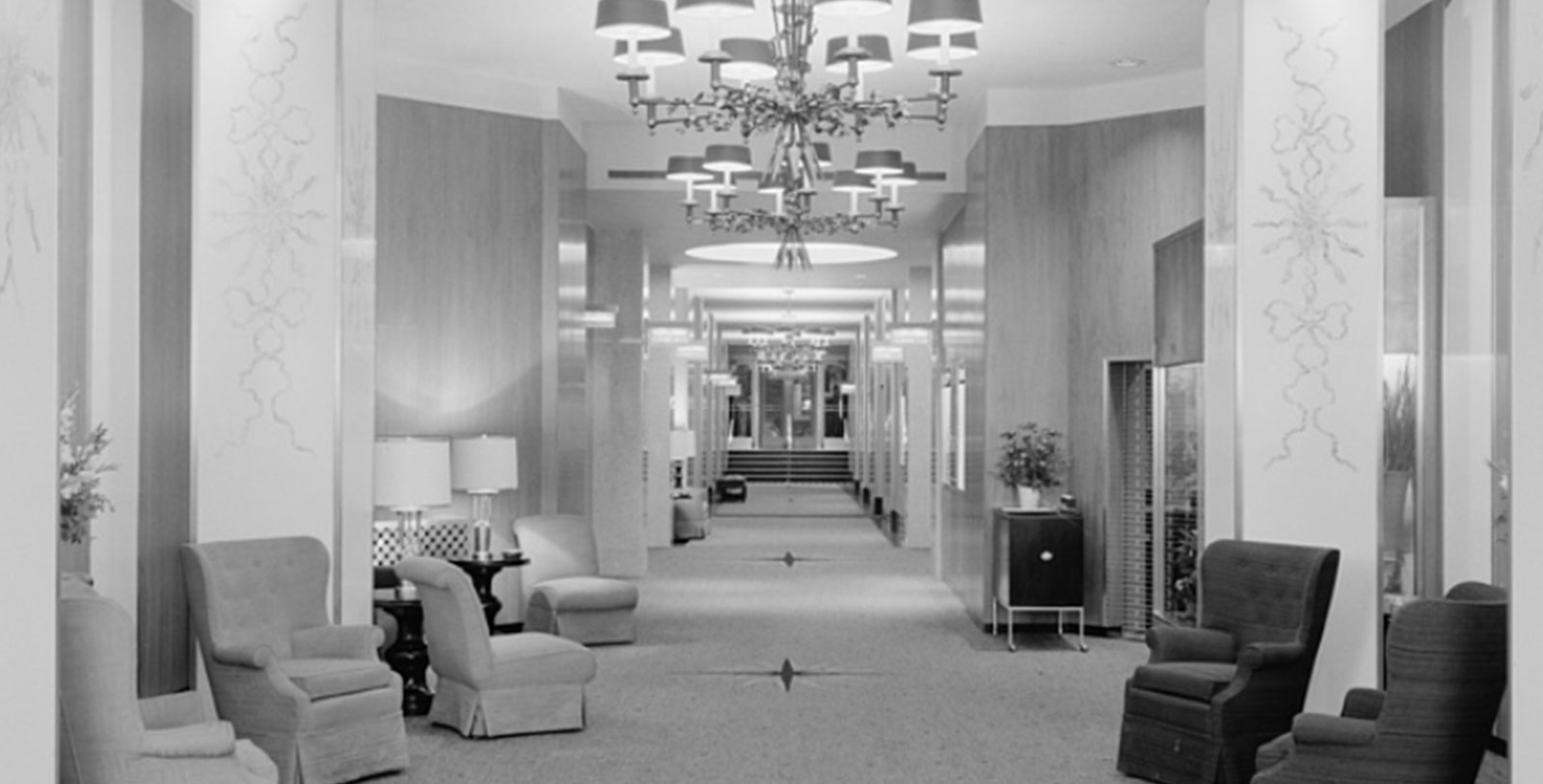 a long shot of a lobby