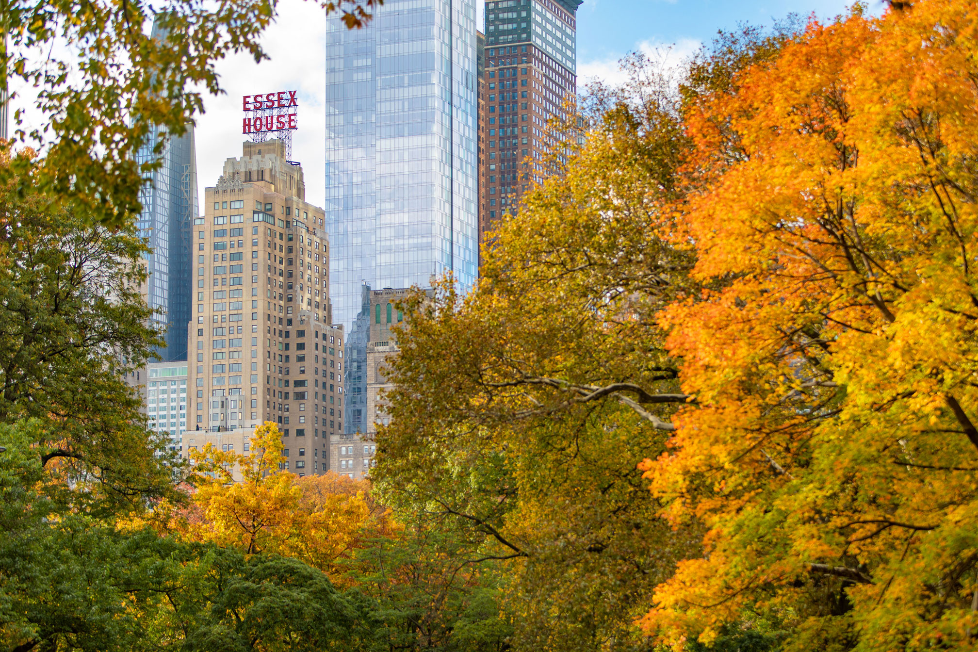 a city with tall buildings in the background