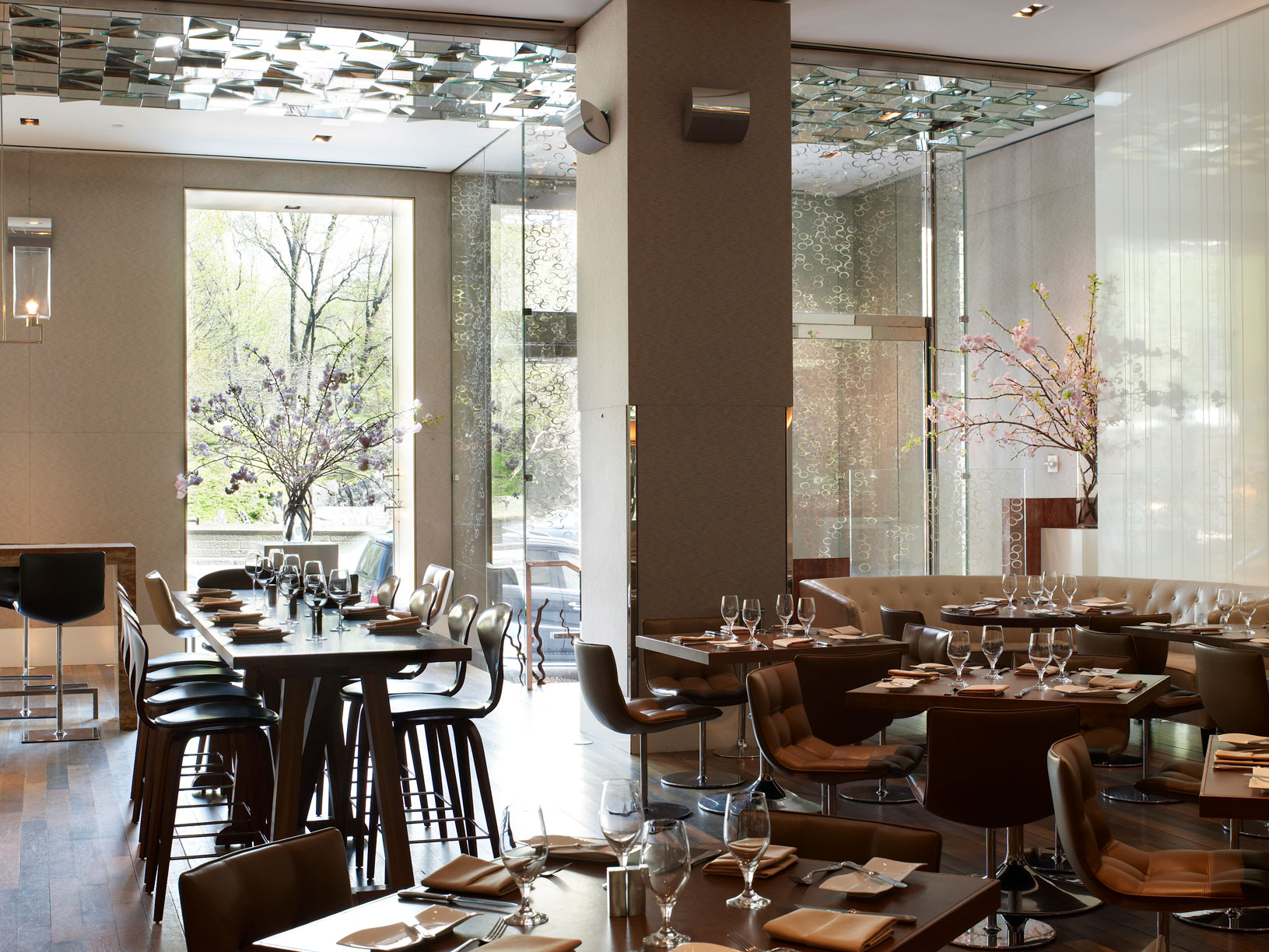 a restaurant with tables and chairs