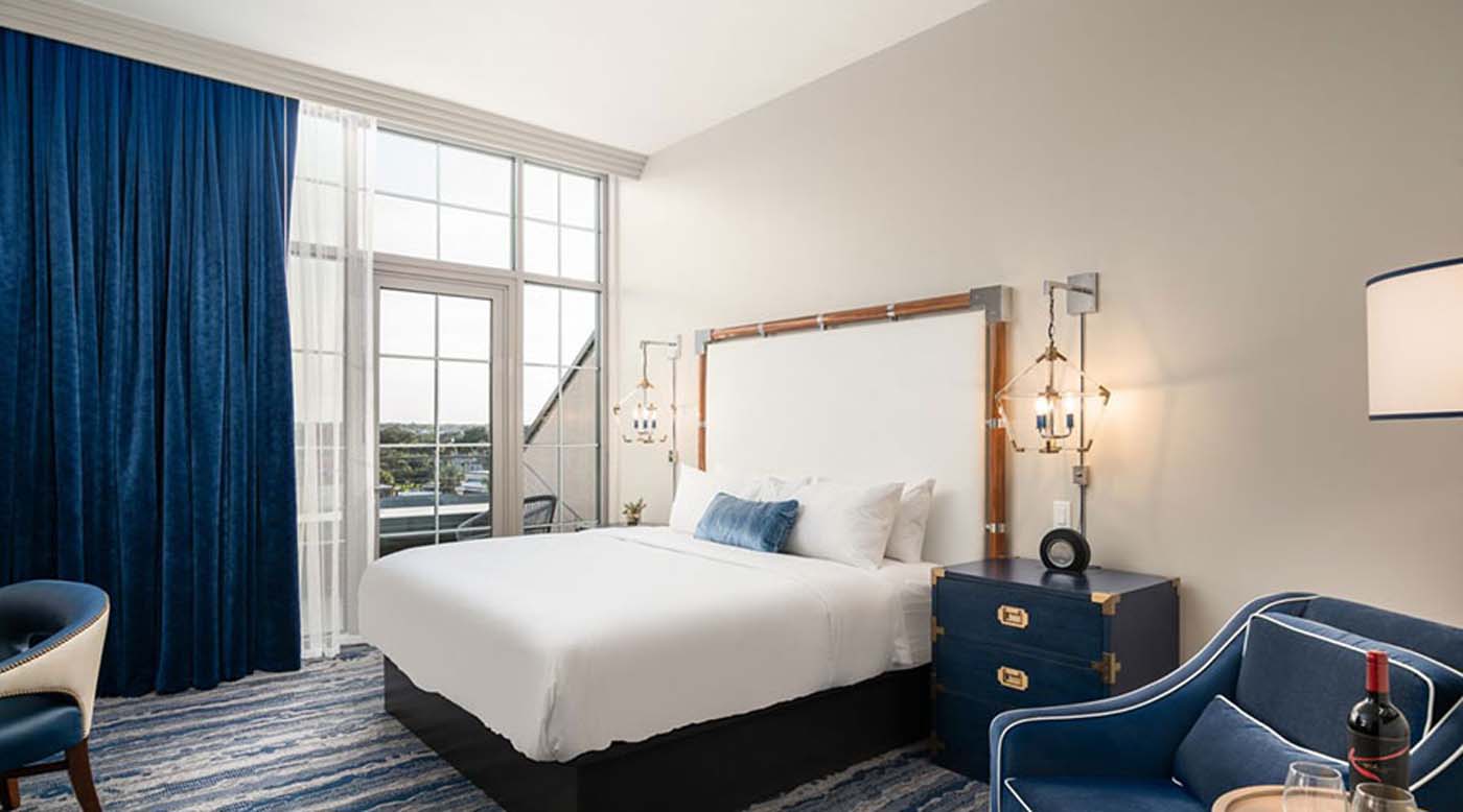 a bed in a room