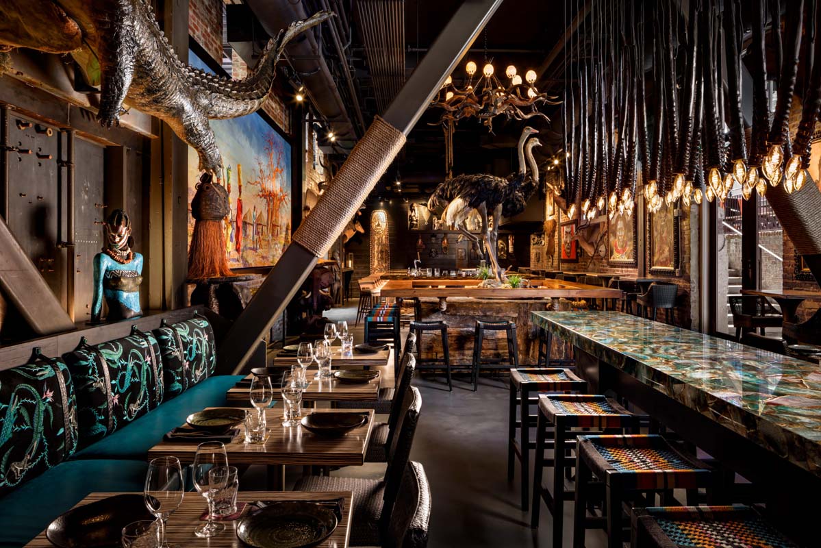 a restaurant with tables and chairs