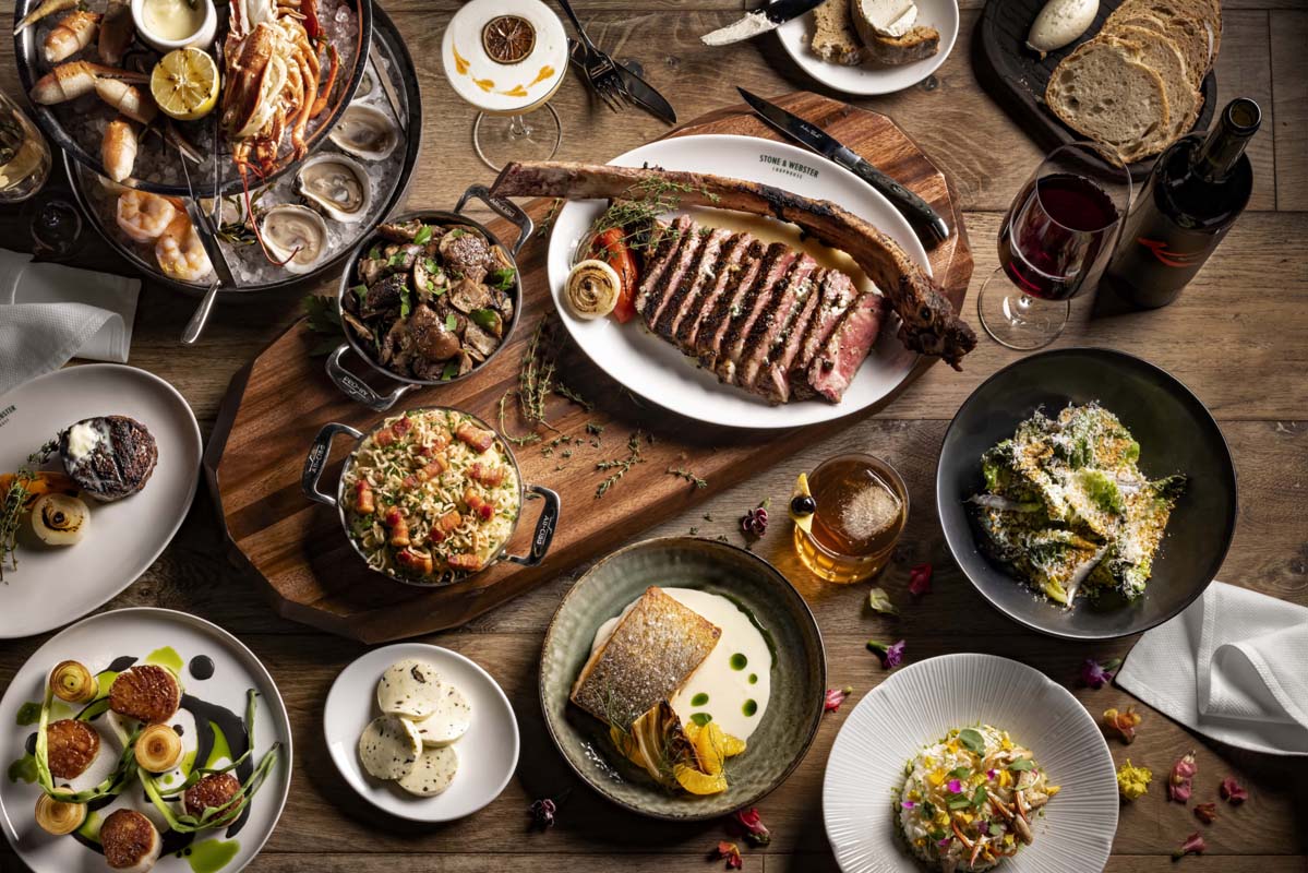a table full of food