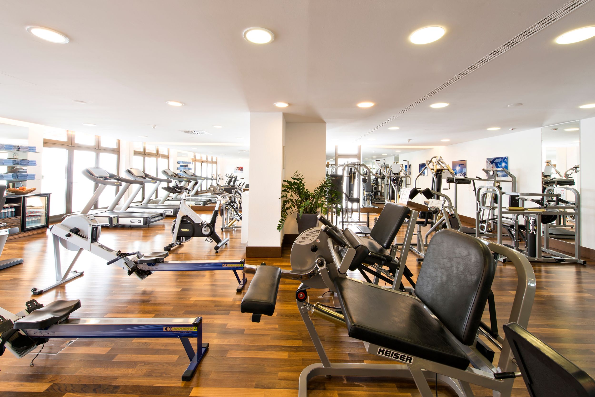 a room with exercise equipment