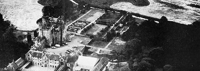 an aerial view of a garden