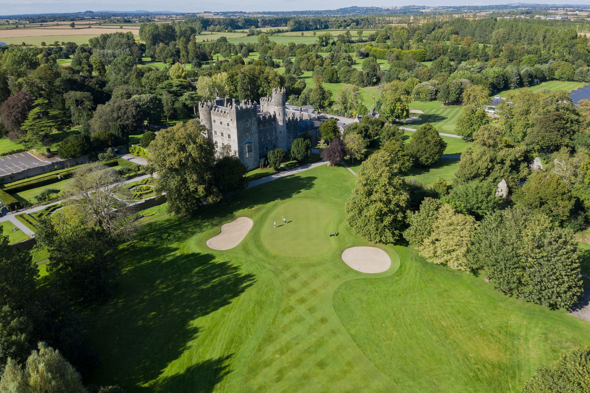 a castle on a golf course